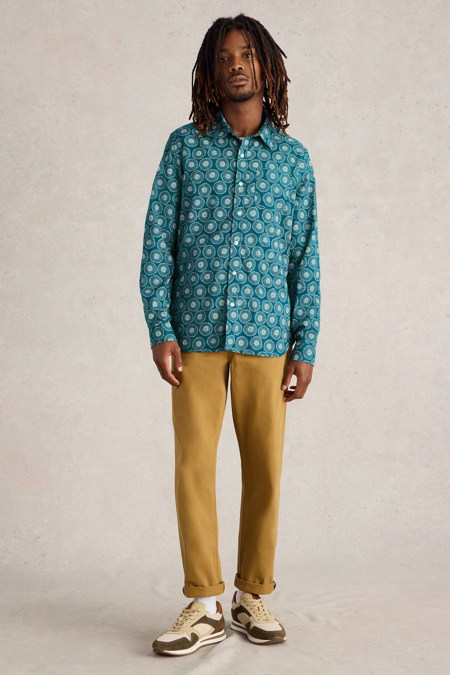 SPRIG SPOT PRINTED SHIRT BLUE MULTI 1