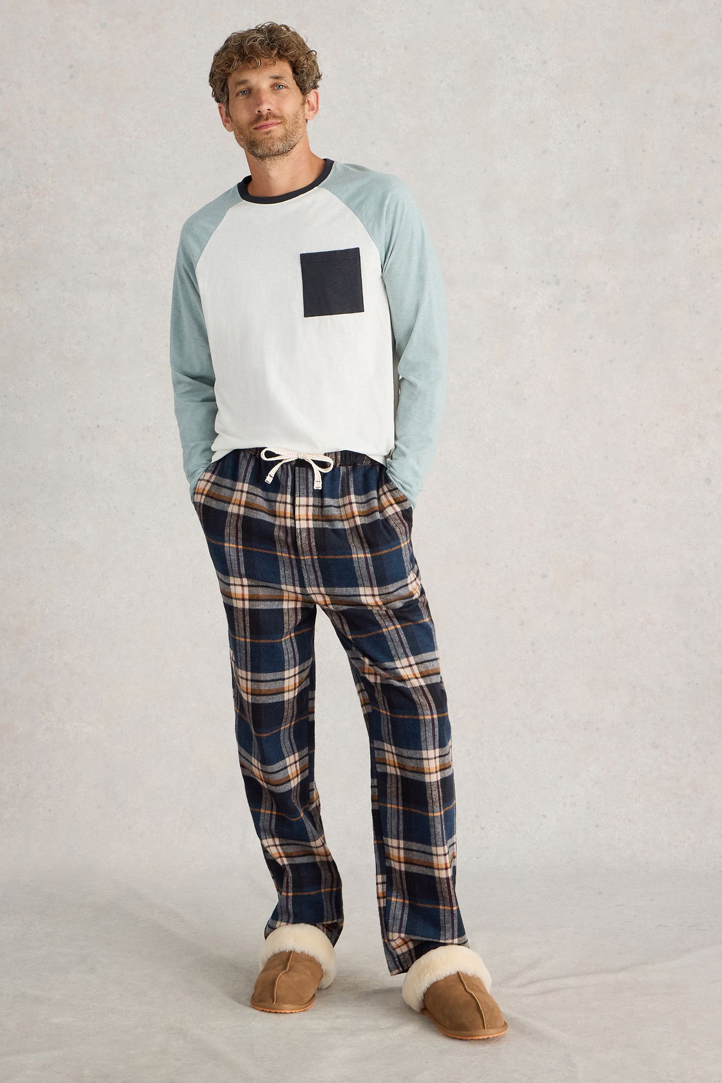 MOORLAND FLANNEL PJ TROUSER NAVY MULTI 3