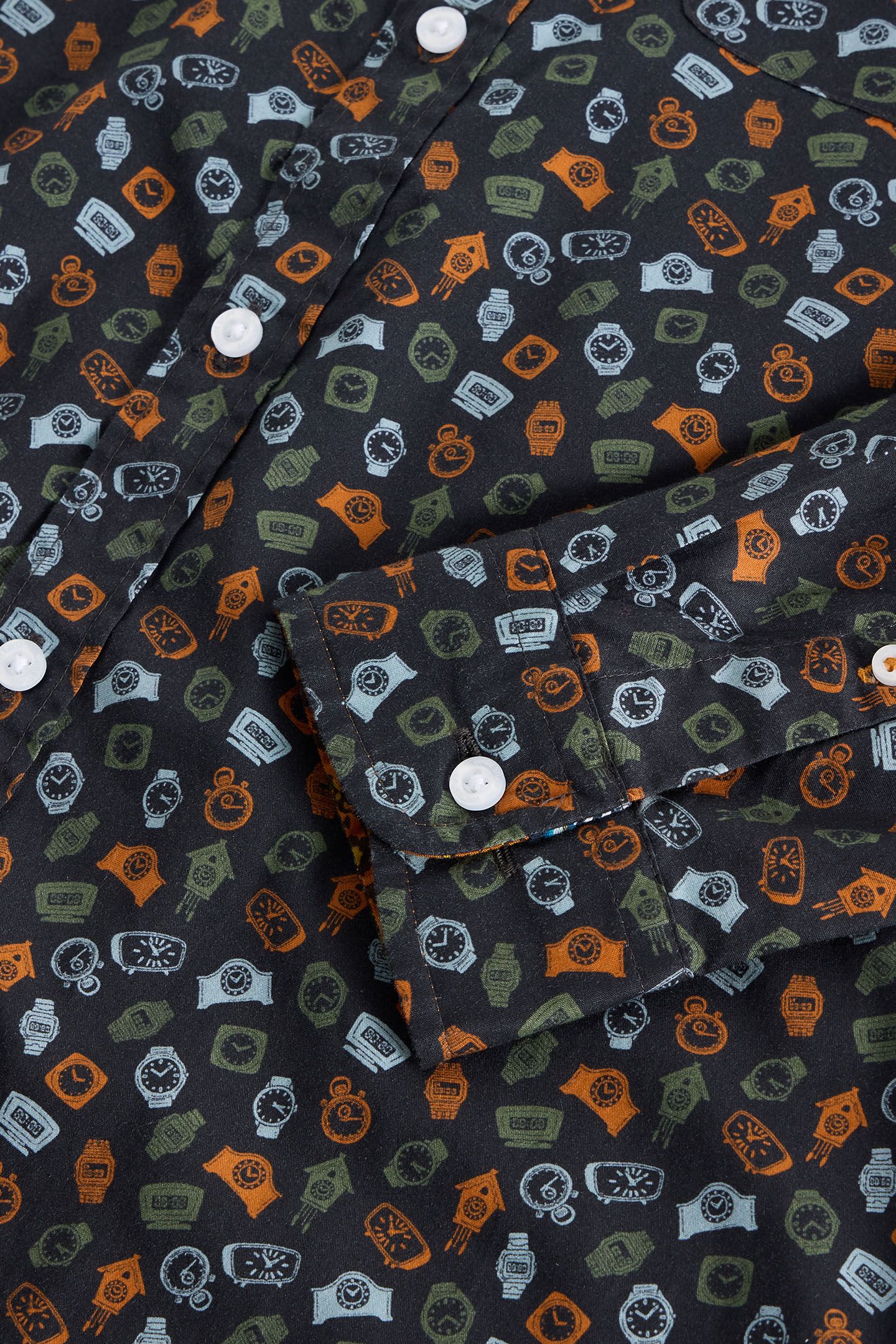 CLOCK PRINTED SHIRT NAVY PRINT 6