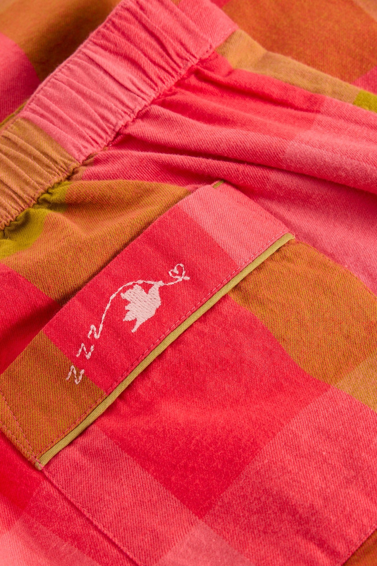 NINA ORGANIC CHECK PJ BOTTOM PINK MULTI 6