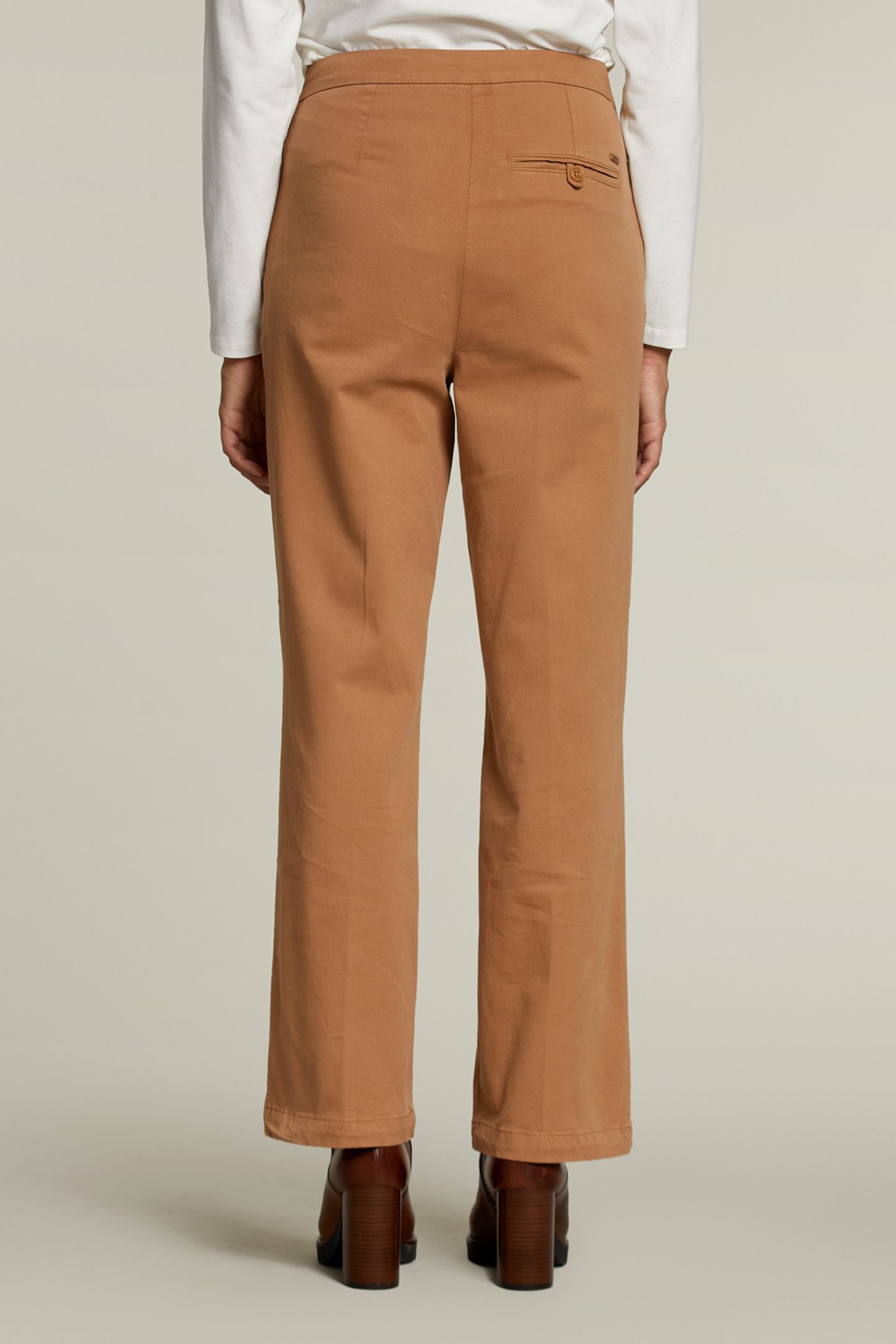 BROWN HIGH WAIST WELT POCKET PANTS 2