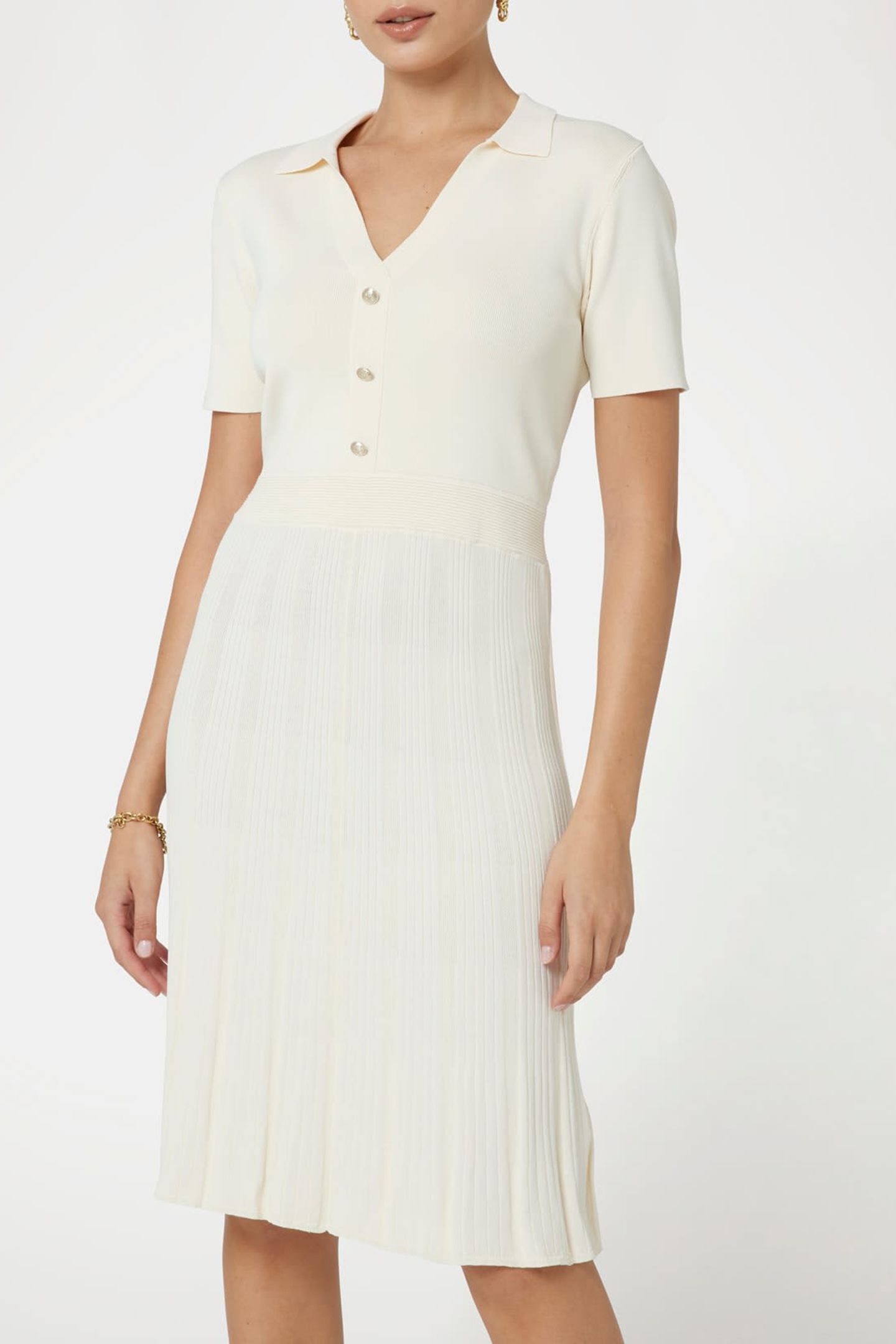 MARCIANO BY GUESS KATRIN SS V COLLAR D EGGSHELL ECRU 1