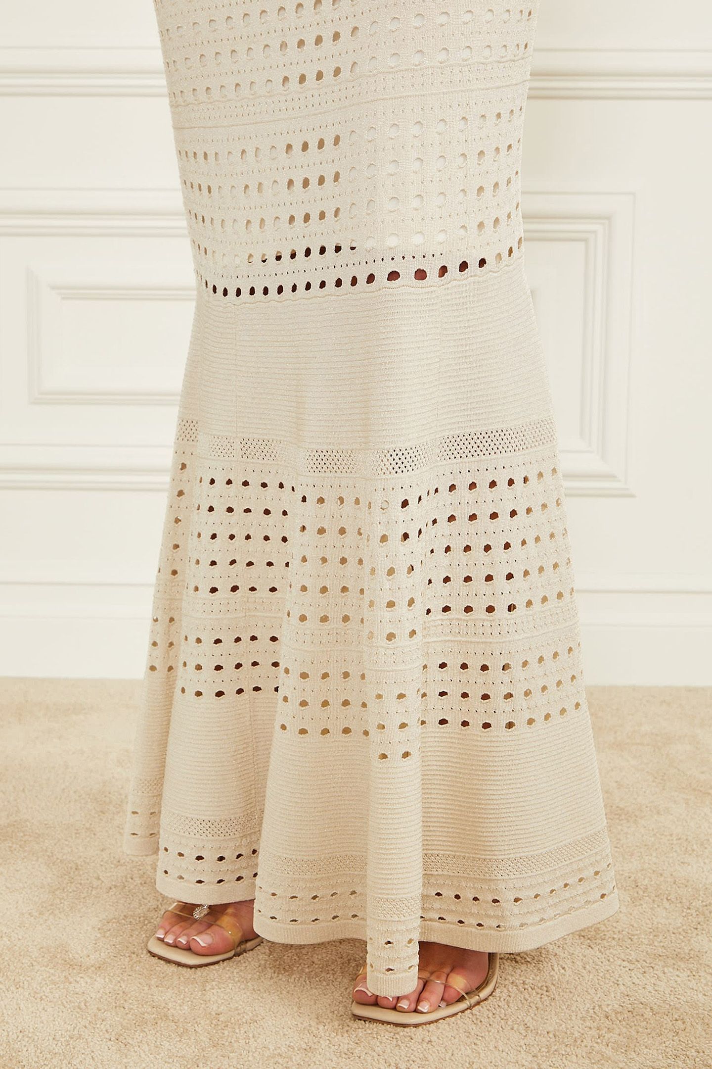 MARCIANO BY GUESS HENLEY LONG SKIRT PALE PEARL MULTI 6