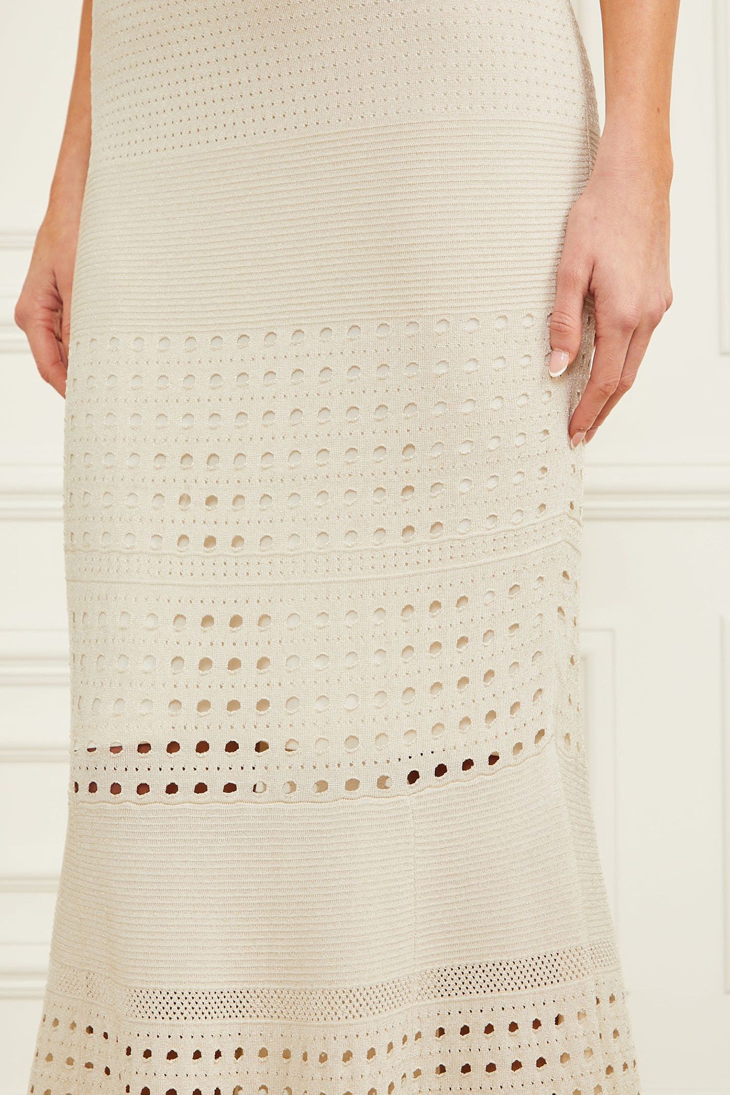 MARCIANO BY GUESS HENLEY LONG SKIRT PALE PEARL MULTI 7