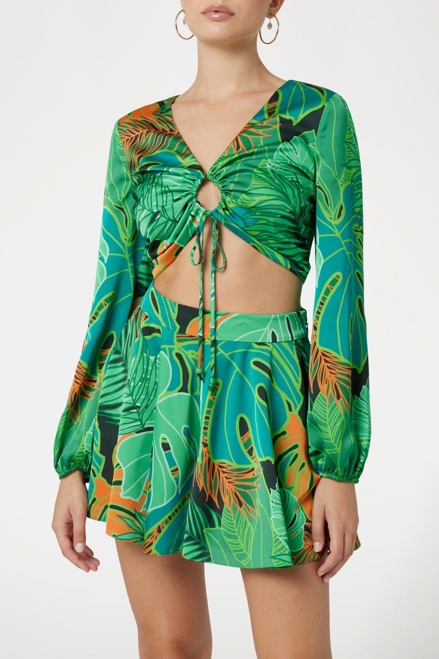 MARCIANO BY GUESS AMAZON LS TOP AMAZON LEAF 1