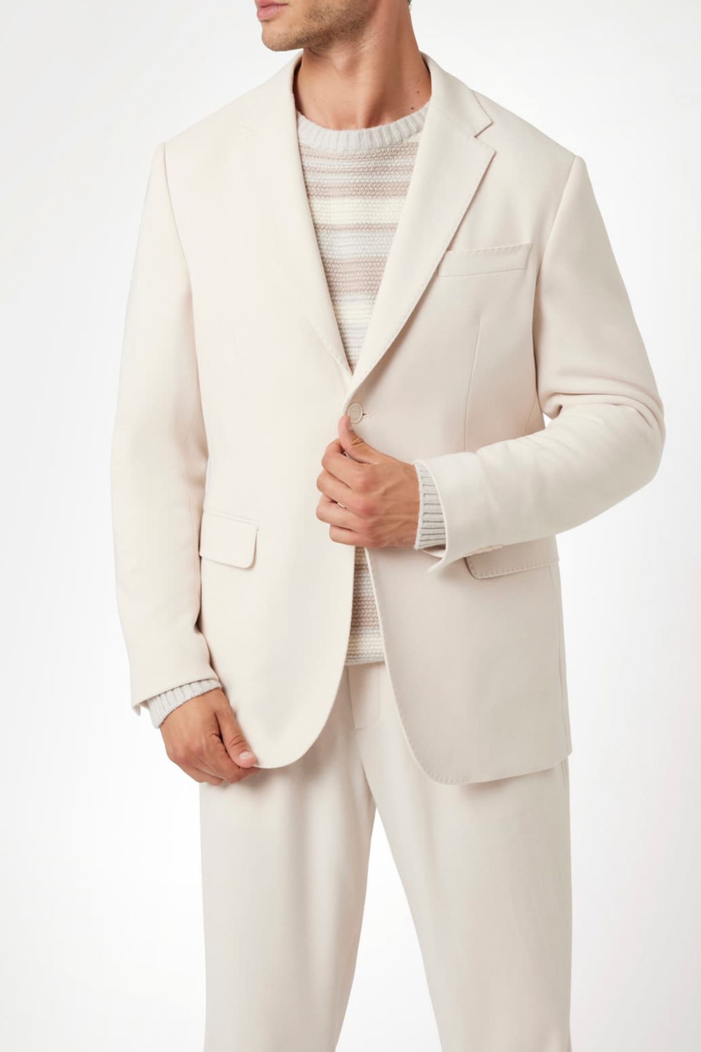 MARCIANO BY GUESS SEAN 2B NOTCH BLAZER WARM MILK 1