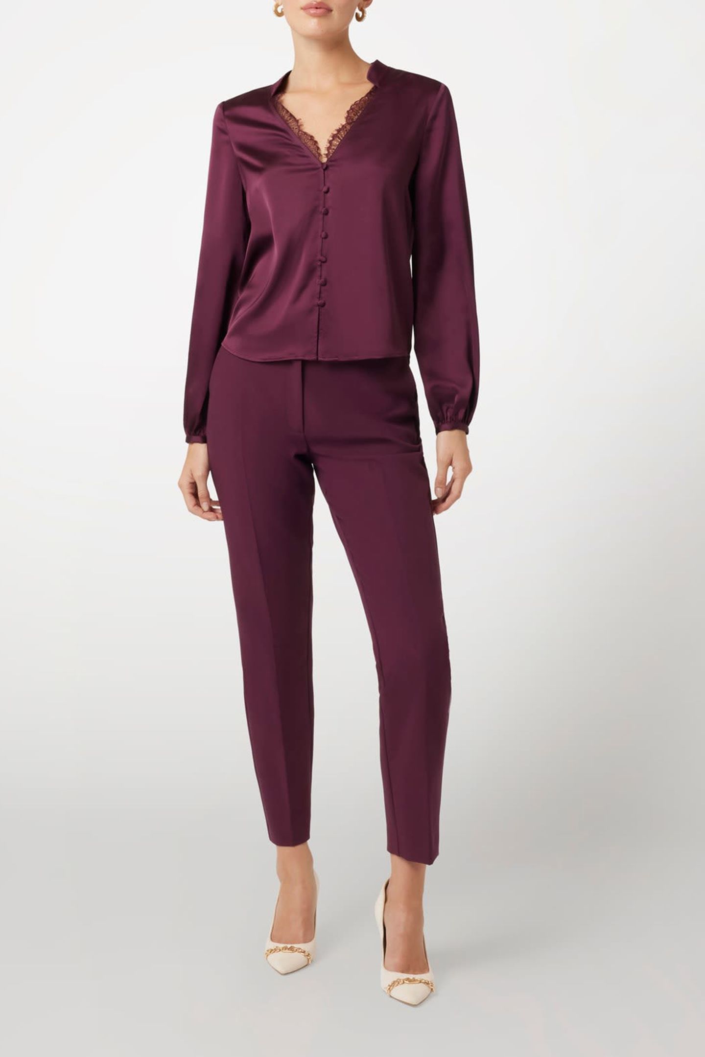 MARCIANO BY GUESS CELIA CHINO PANT REGAL PLUM 3
