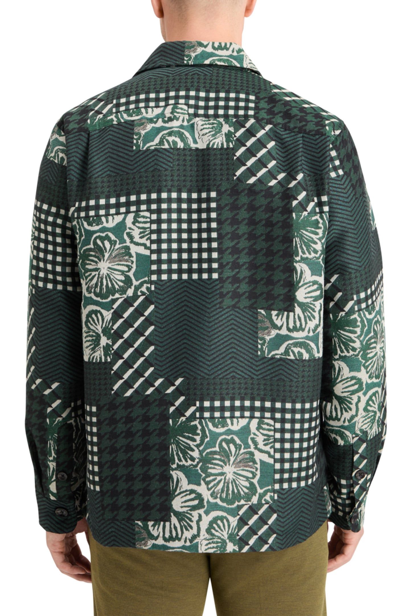 PATCHWORK JACQUARD OVERSHIRT SAN FRANCISCO FLOWER PATCHWORK 2