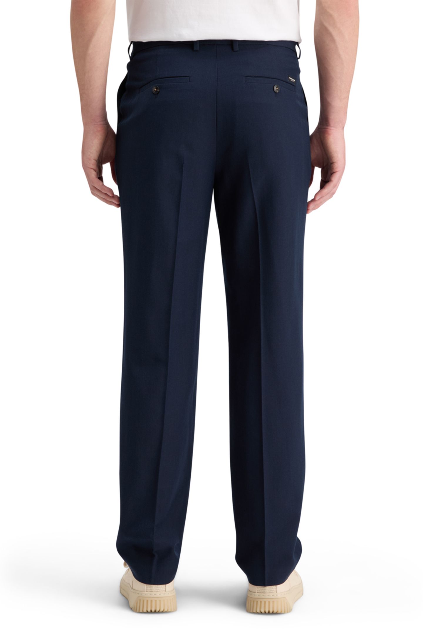 RELAXED STRAIGHT FIT PLEATED WOOL BLEND CHINO NIGHT 2