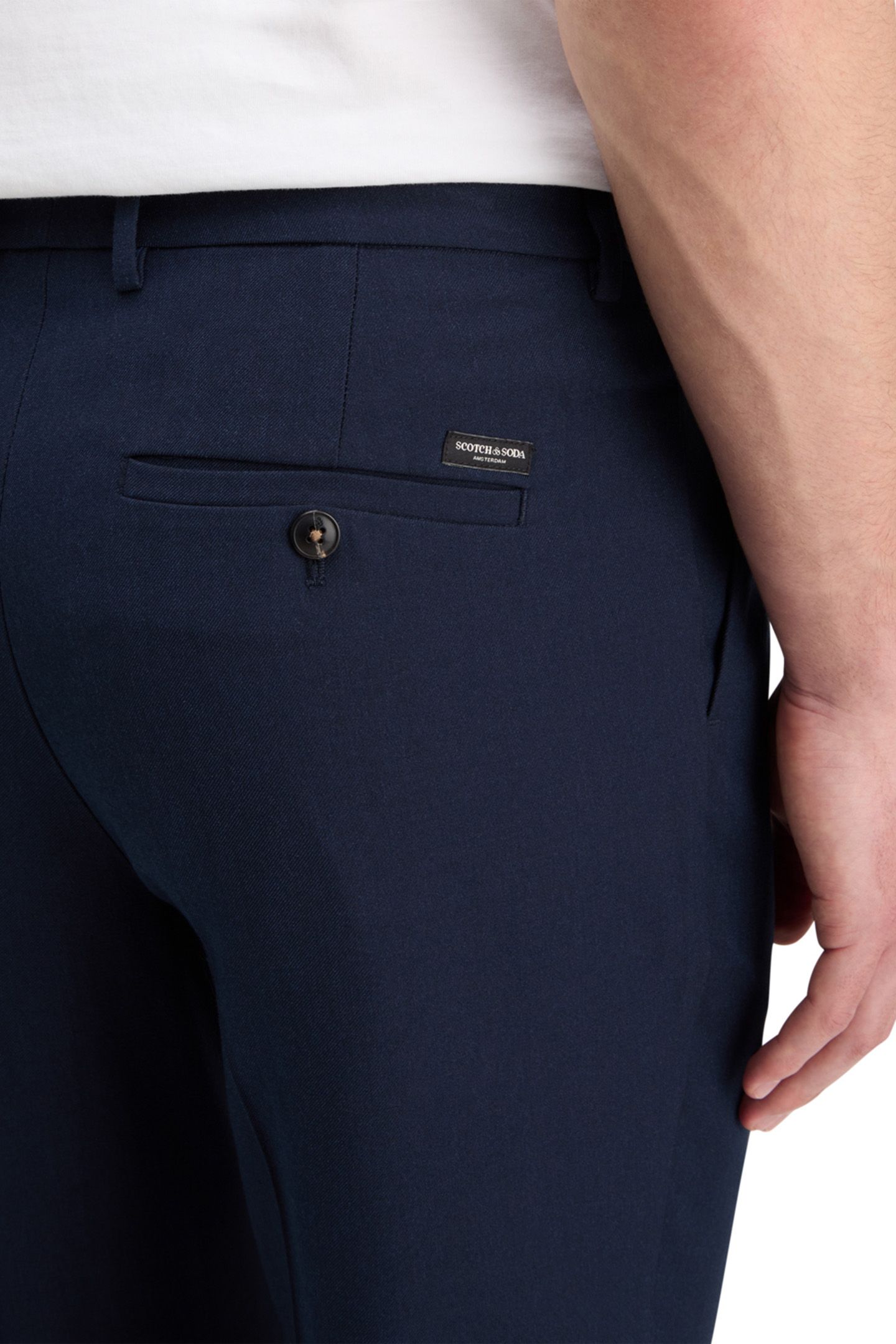 RELAXED STRAIGHT FIT PLEATED WOOL BLEND CHINO NIGHT 8