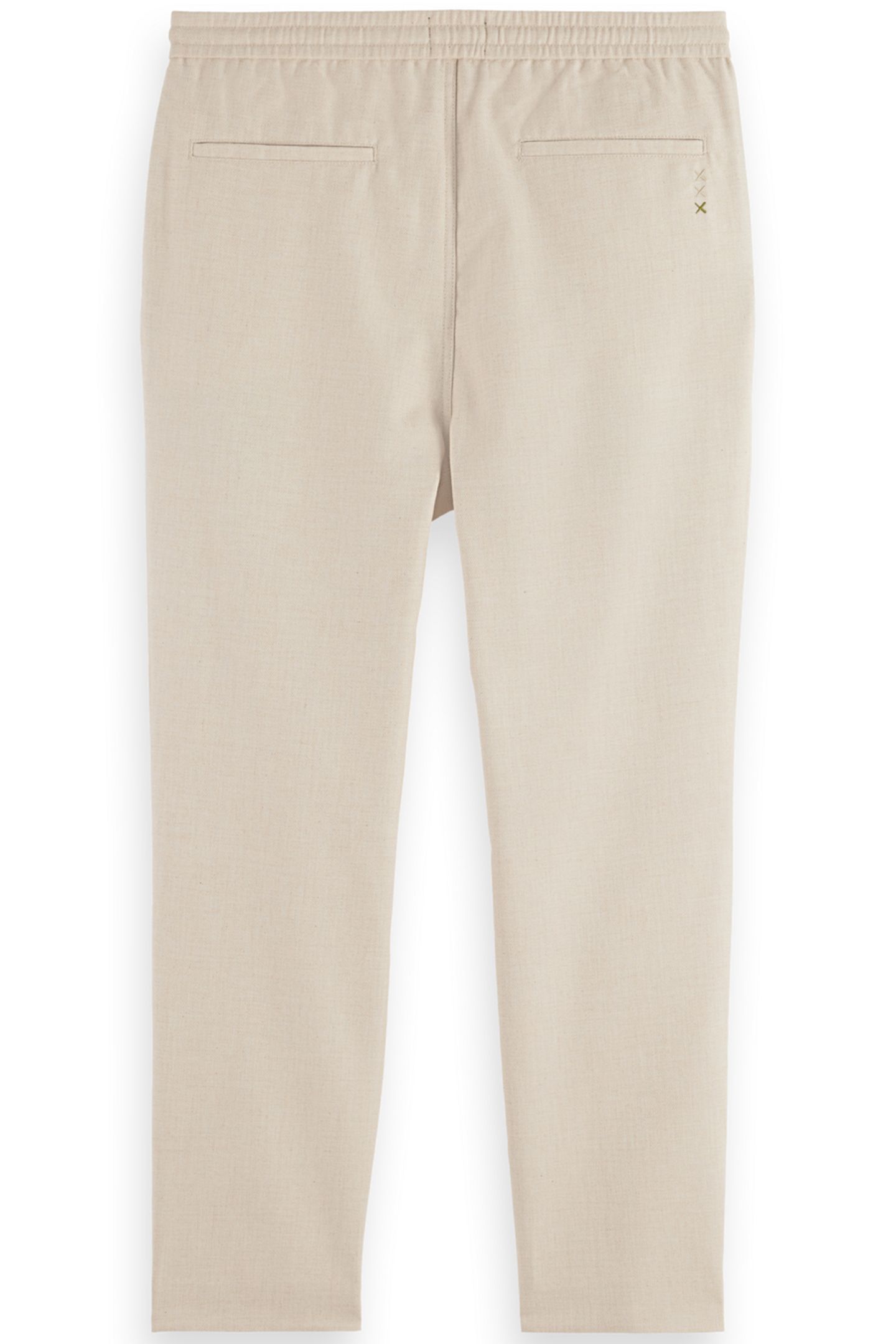 MORTON - COTTON/WOOL BLEND TWILL JOGGER PARCHMENT MELANGE 2
