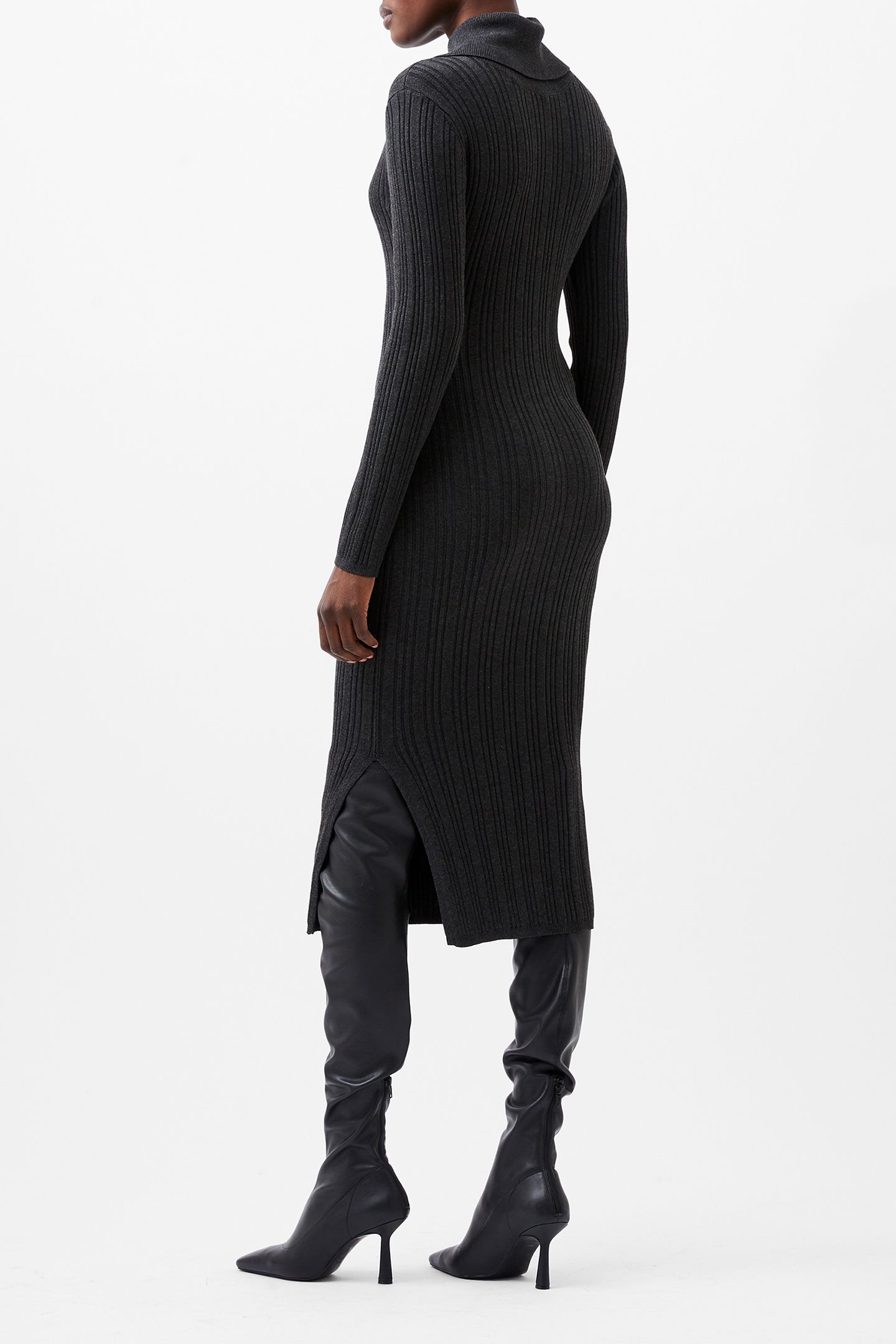 NIA MARI DRESS CHARCOAL MEL 2