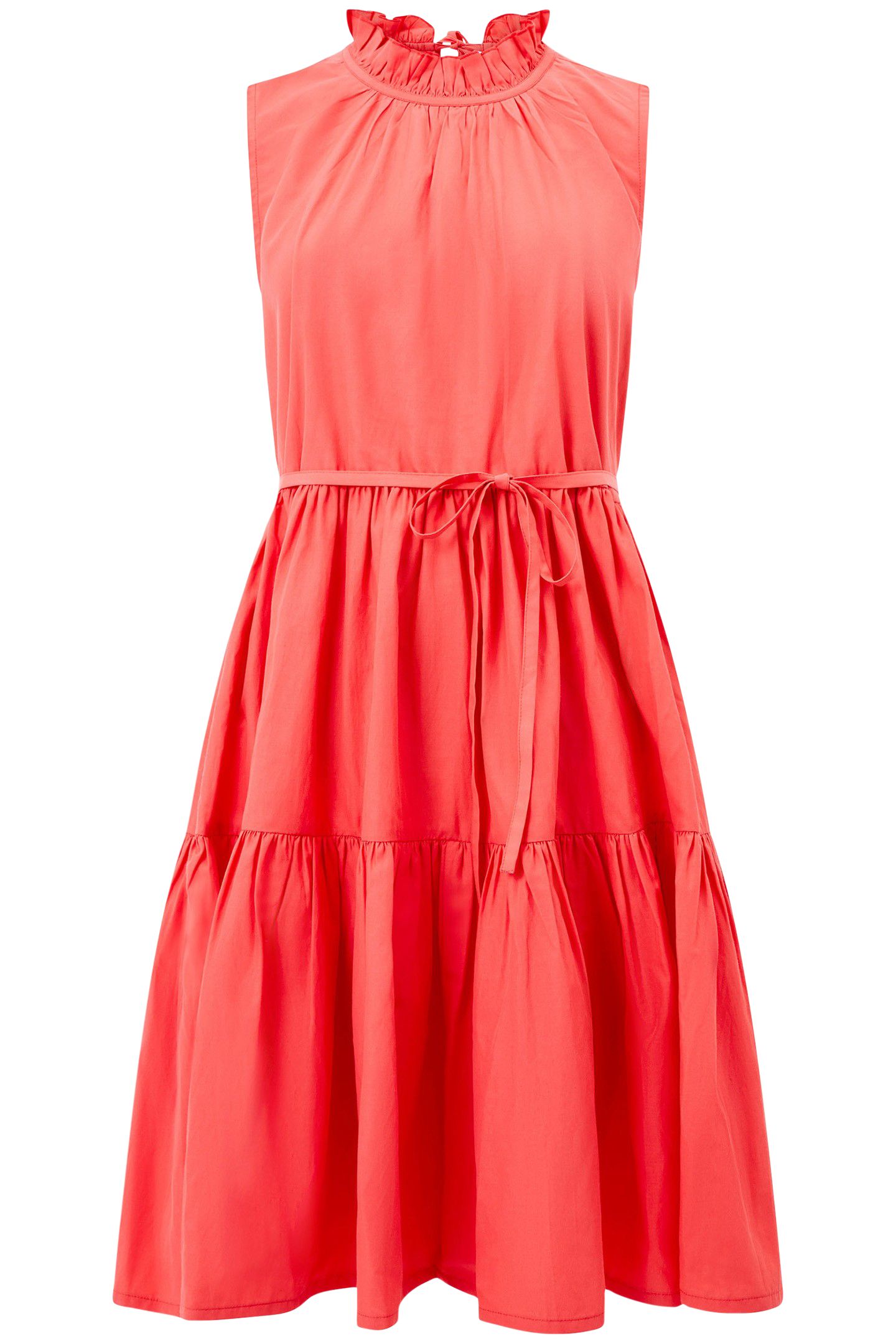 ERA POPLIN S/LESS HIGH NK DRES CAYENNE RED 4