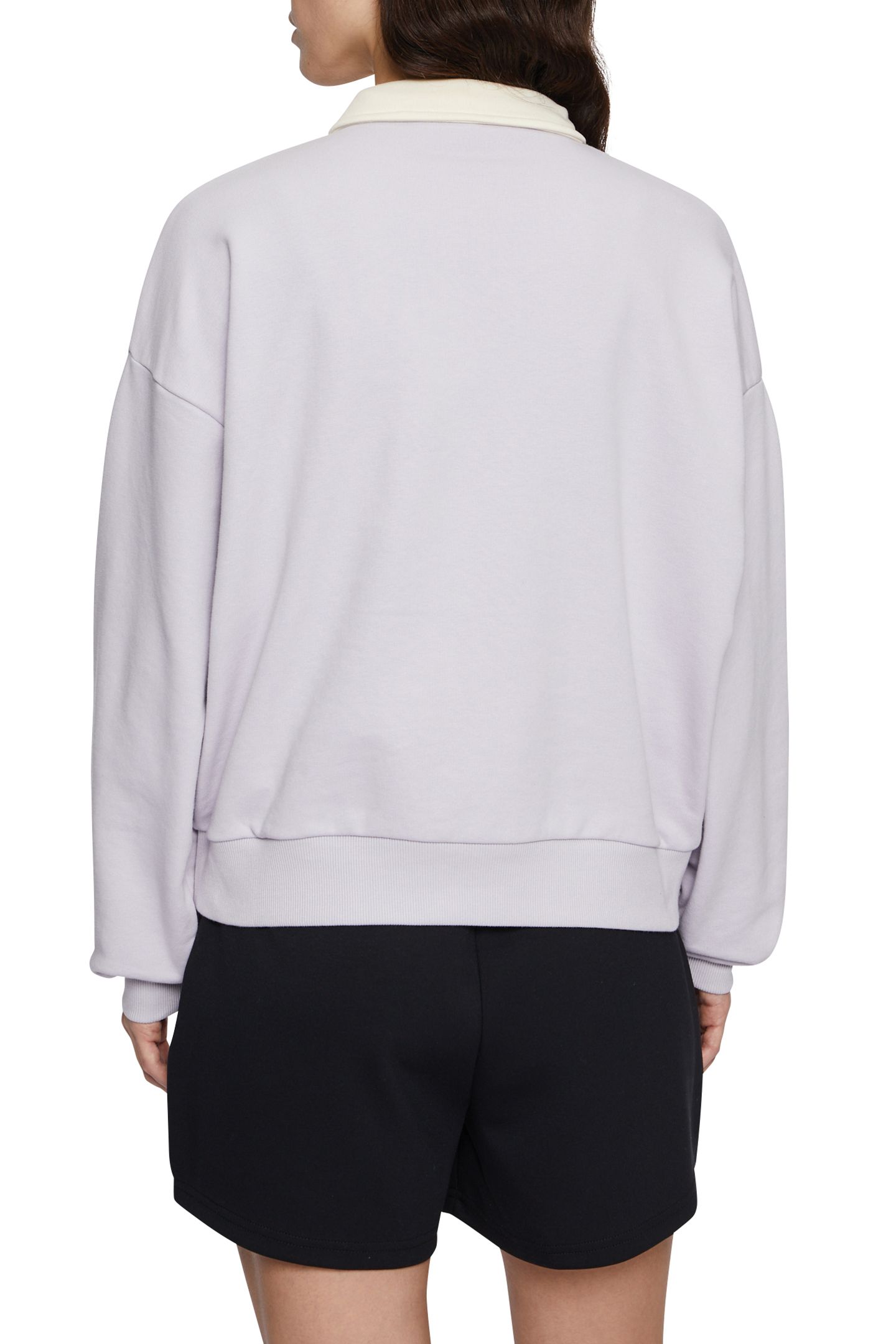 LANGOGNE OVERSIZED CROPPED POLO SWEAT THISTLE-ANTIQUE WHITE 2