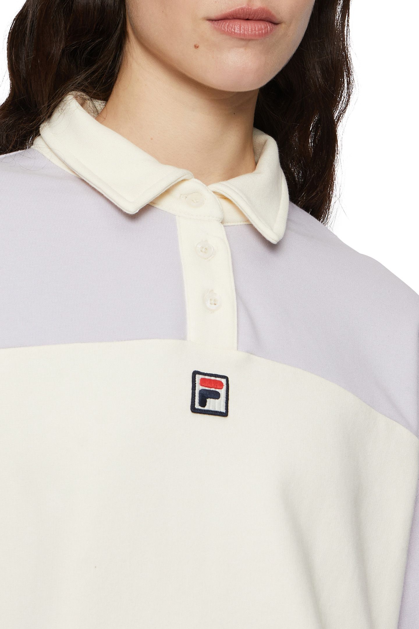 LANGOGNE OVERSIZED CROPPED POLO SWEAT THISTLE-ANTIQUE WHITE 7