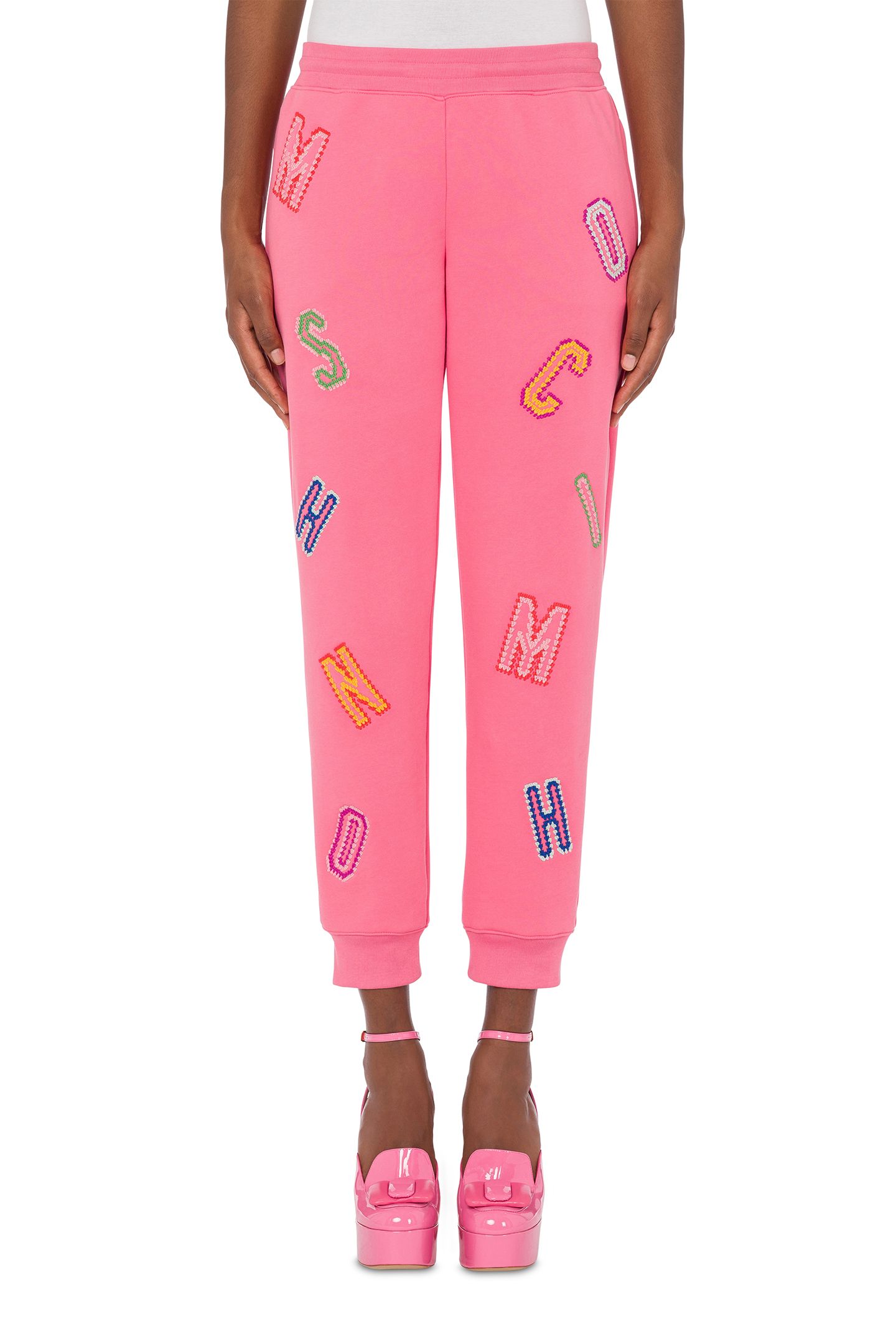ORGANIC FLEECE JOGGING CROCHET LETTERING PINK 1