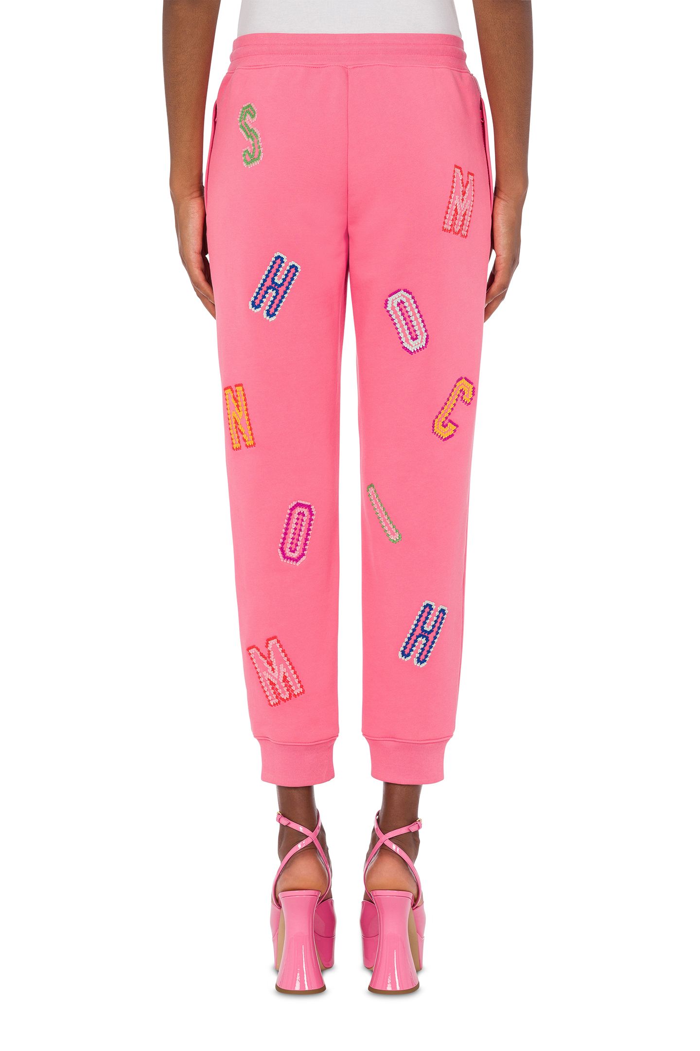 ORGANIC FLEECE JOGGING CROCHET LETTERING PINK 2