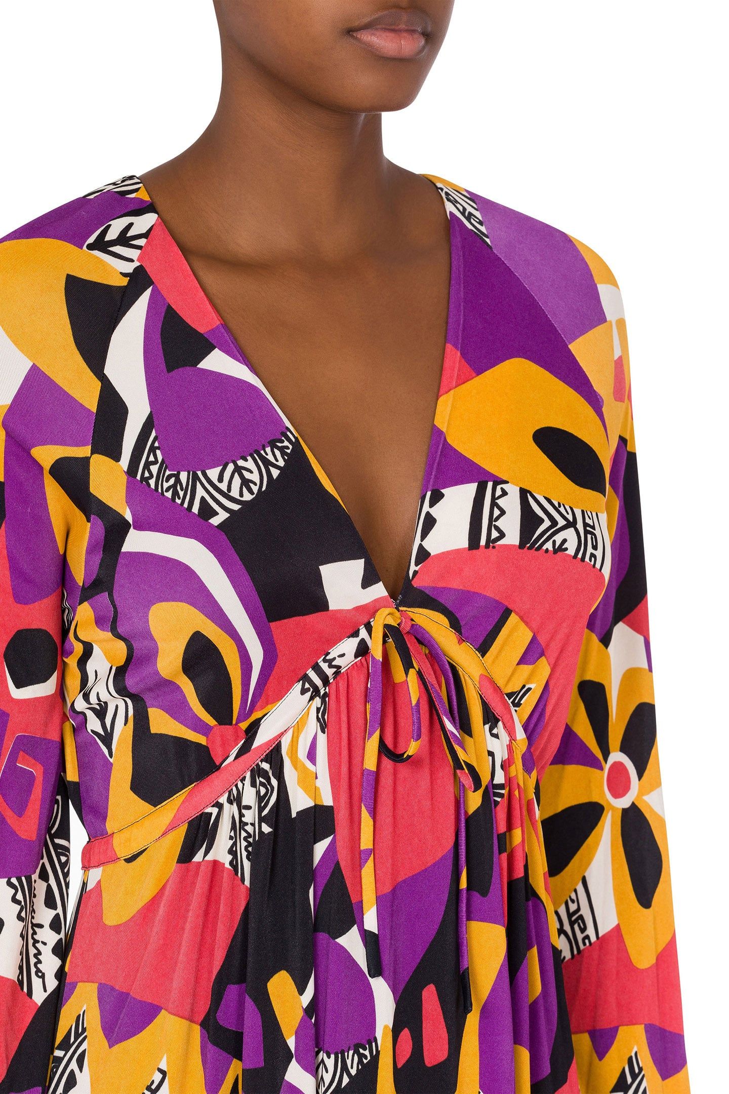 GEOMETRIC PRINT JERSEY DRESS MULTICOLOUR 4