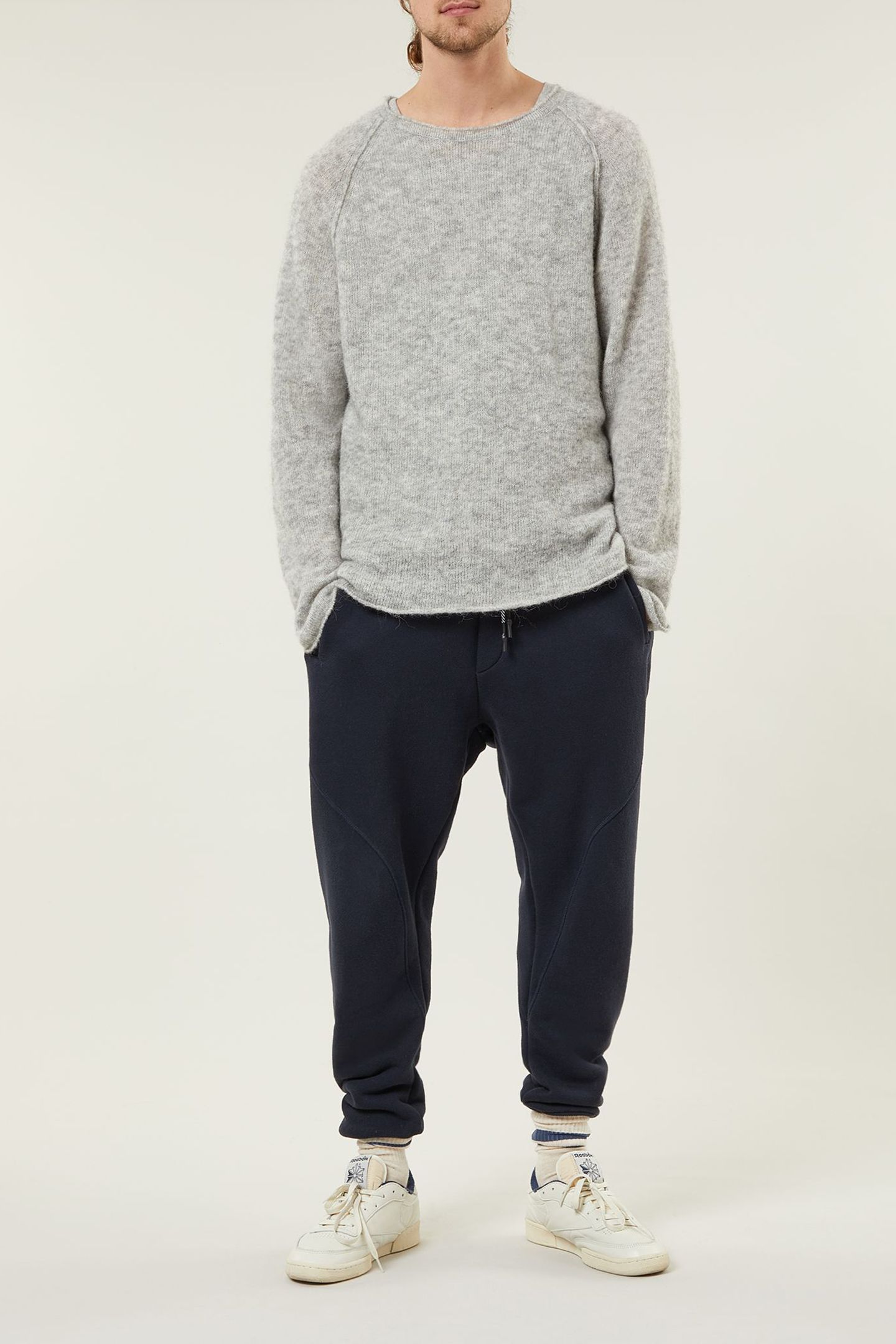 JACE KNIT SWEATER LIGHT GREY MELEE 2