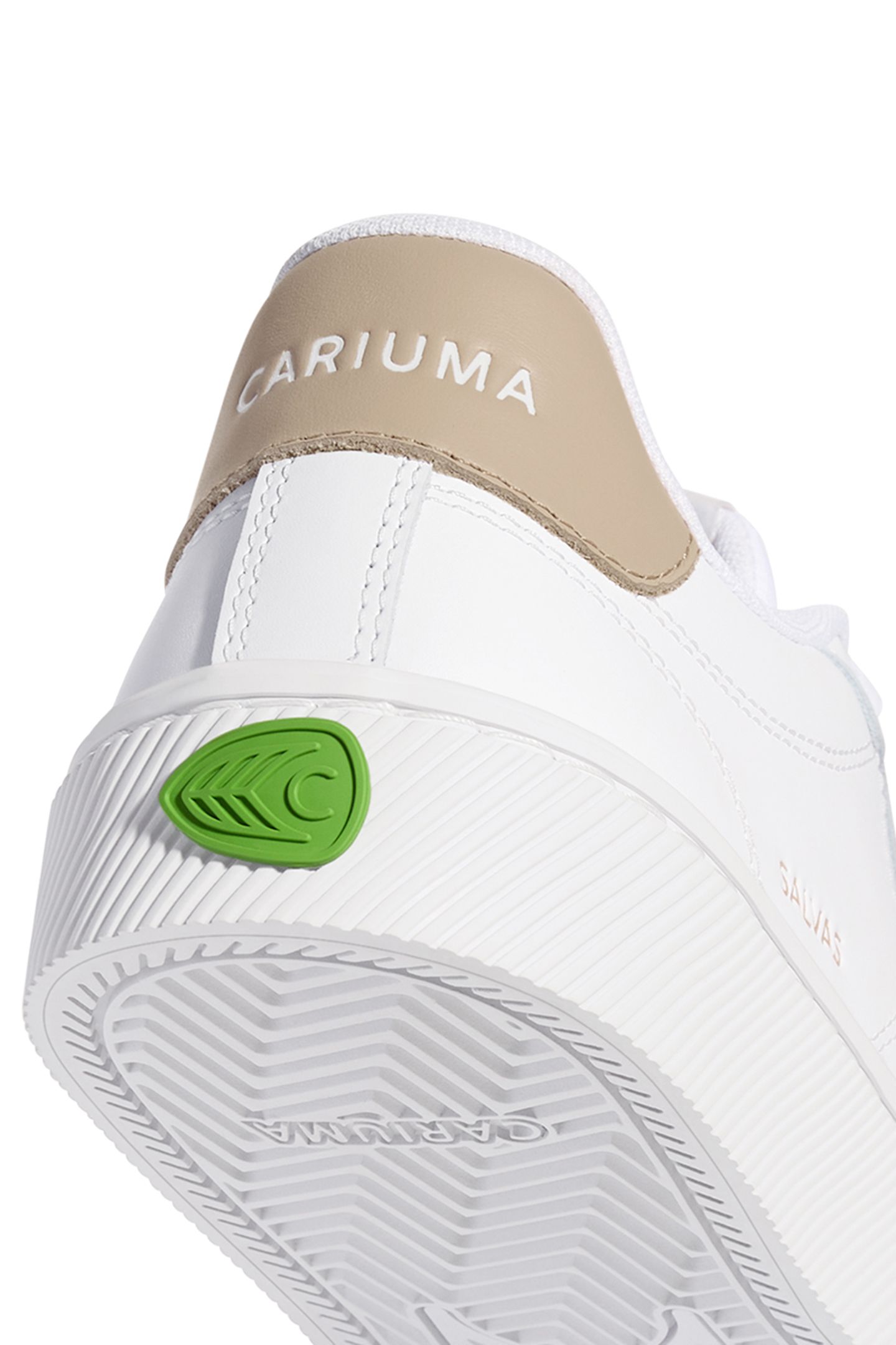 SALVAS WHITE LEATHER SHIFTING SAND LOGO SNEAKER 4