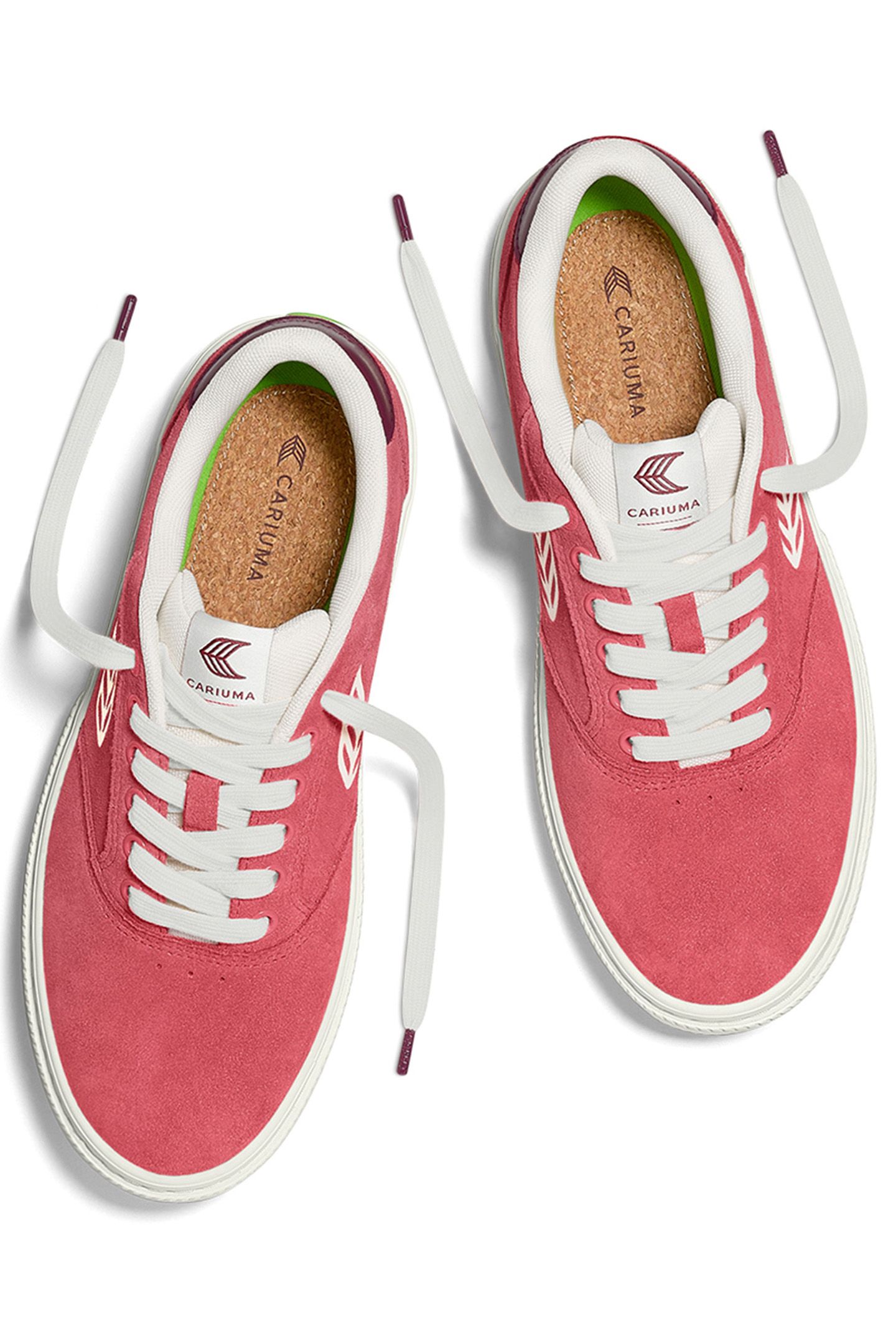 NAIOCA WATERMELON SUEDE IVORY LOGO RUBY WINE SNEAKER 5