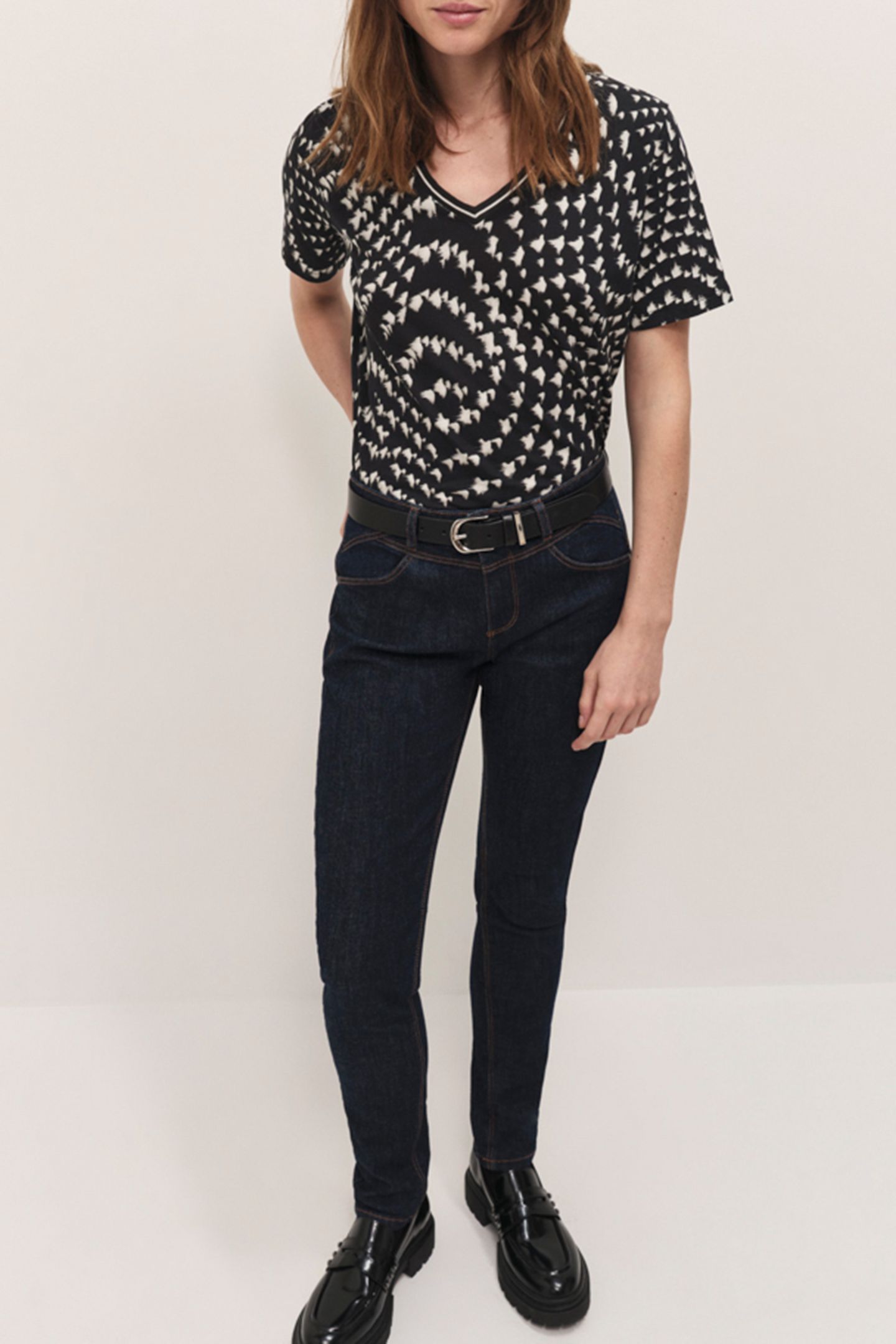 MADIAN - BLACK OPTICAL PRINT T-SHIRT 3