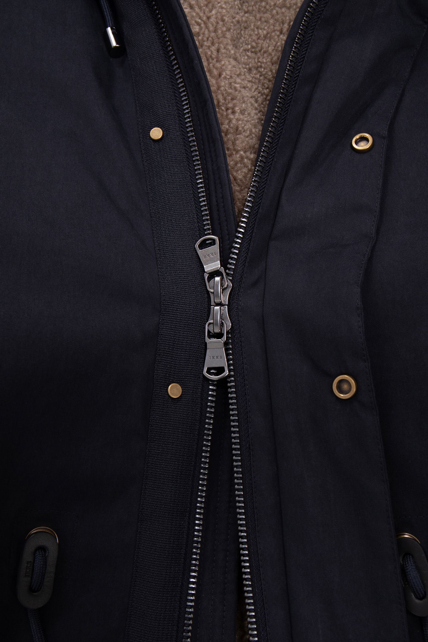 NAVY BLUE PARKA WITH BEIGE SHERPA LINING 8