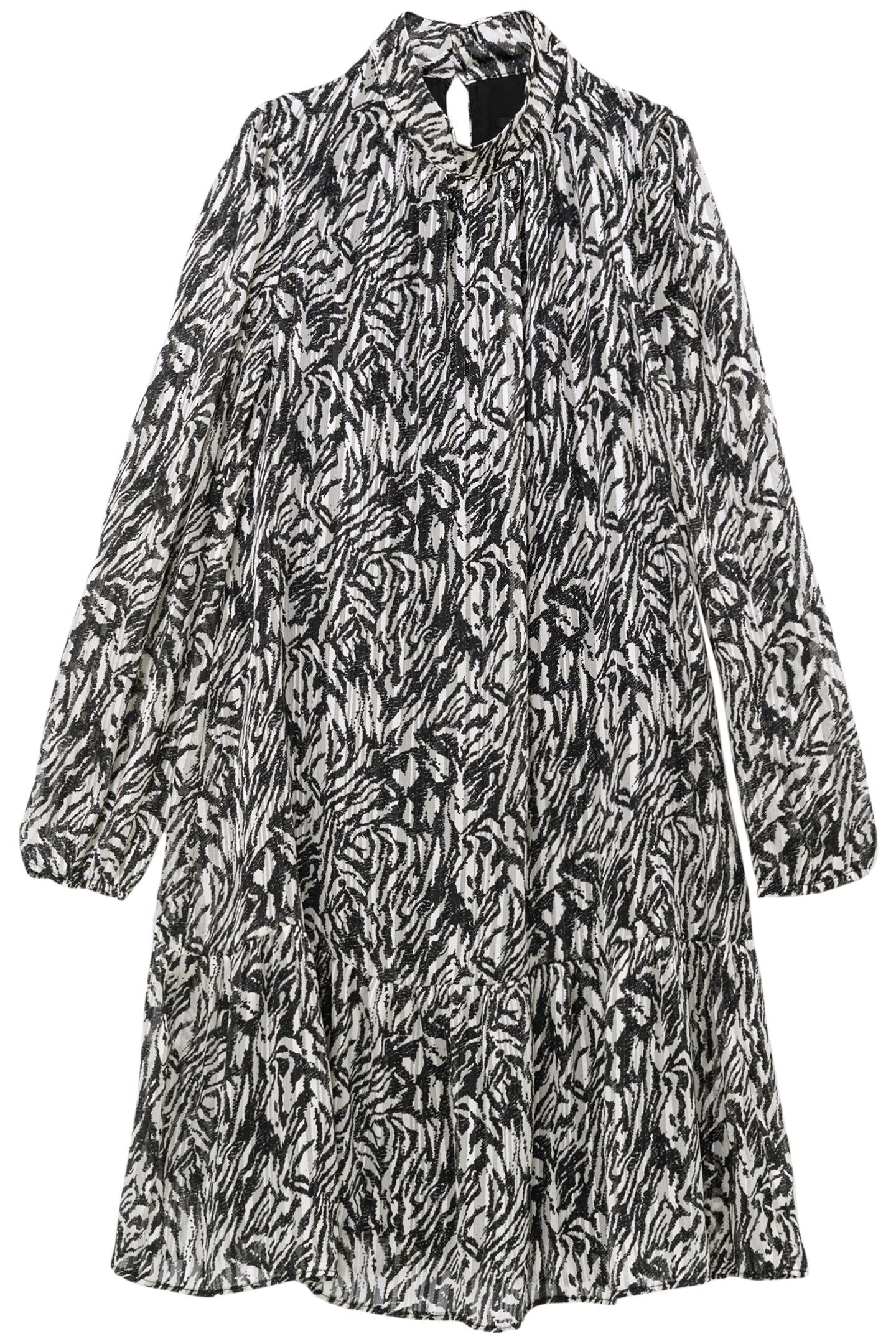 IVORY LUREX ZEBRA PRINT DRESS 4