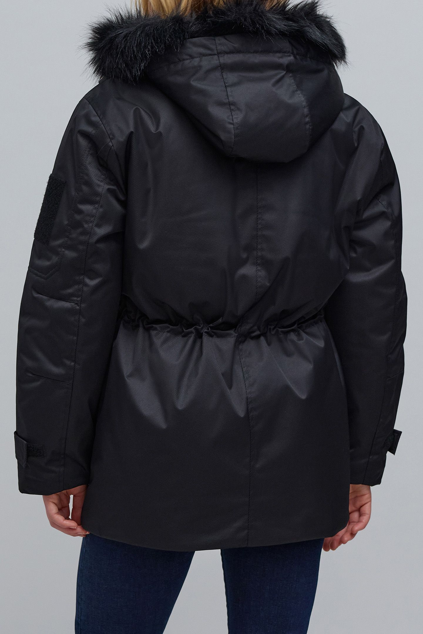 BLACK STRIPED PARKA 2