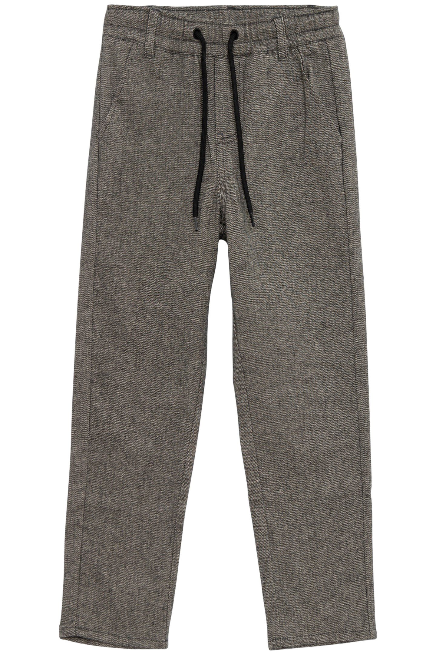BOY'S GREY HERRINGBONE KNIT PANTS 1