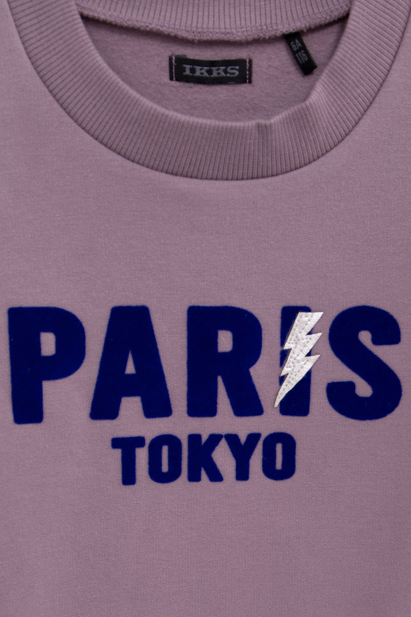 GIRL'S LILAC BLUE FLOCKED VELVET MESSAGE SWEATSHIRT 4