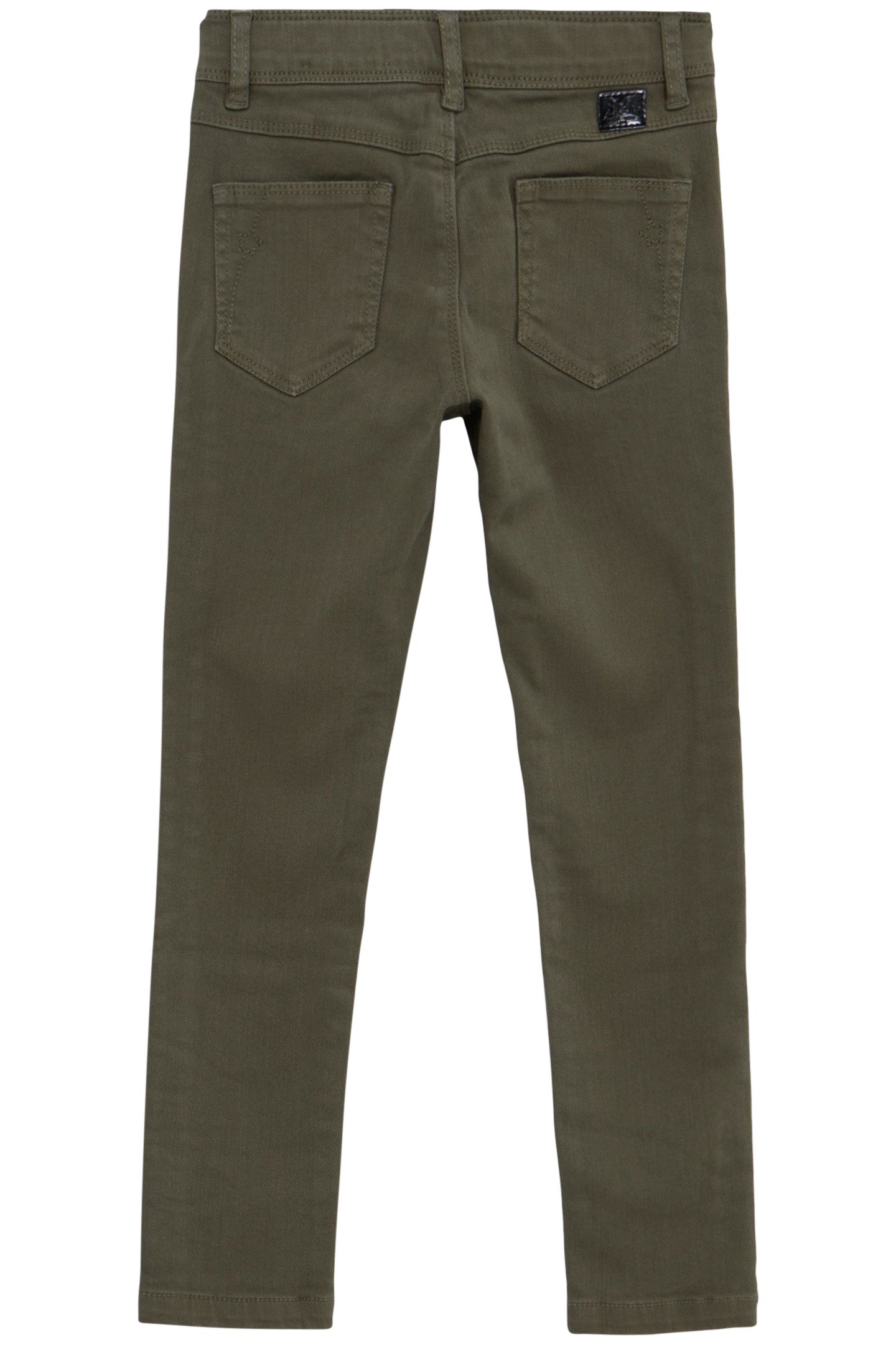 GIRL'S UPCYCLED SLIM KHAKI JEWEL-BRAIDED JEANS 2