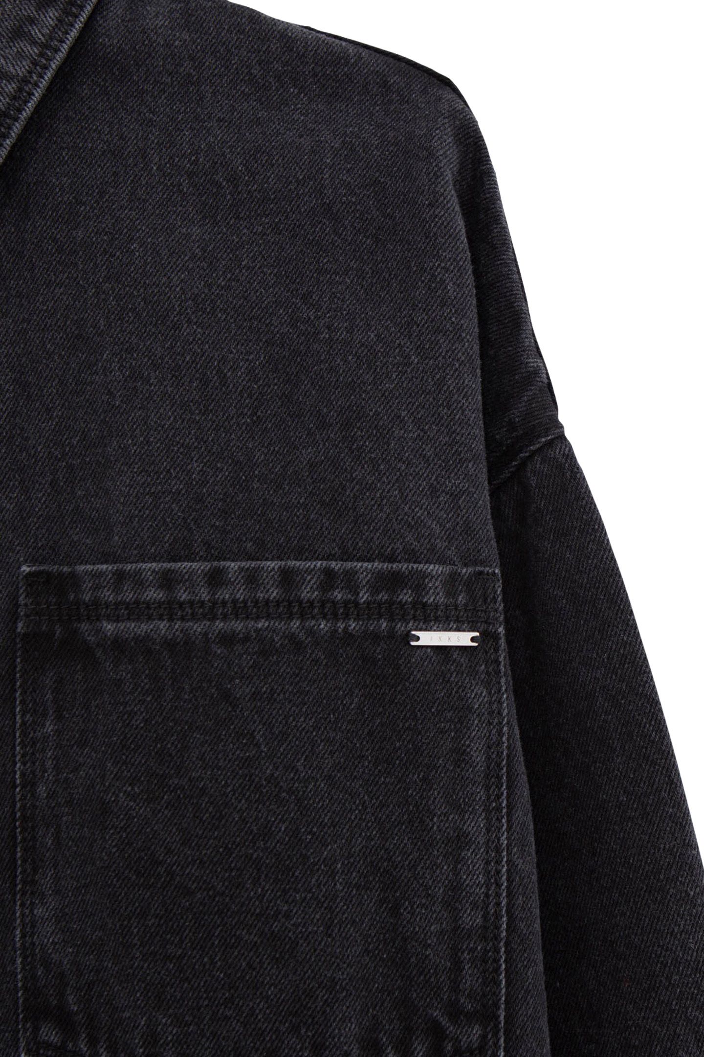 GREY DENIM SHIRT WATERLESS PATCH POCKETS GIRL 3
