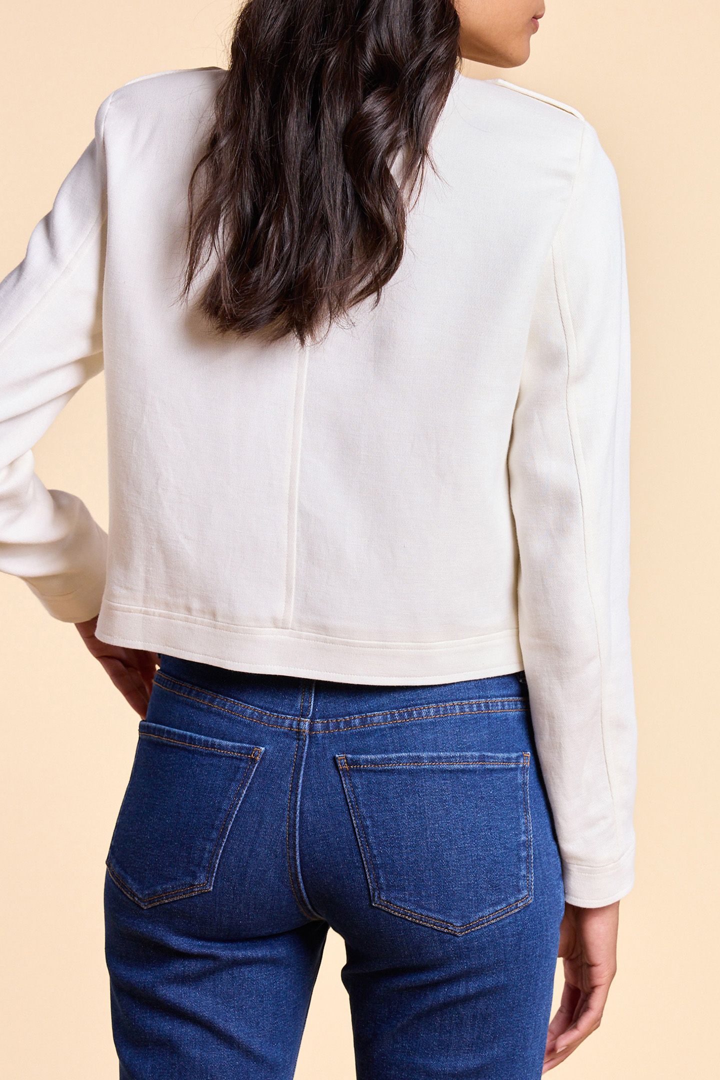 ECRU SHORT JACKET WITH SHOULDER TABS 5