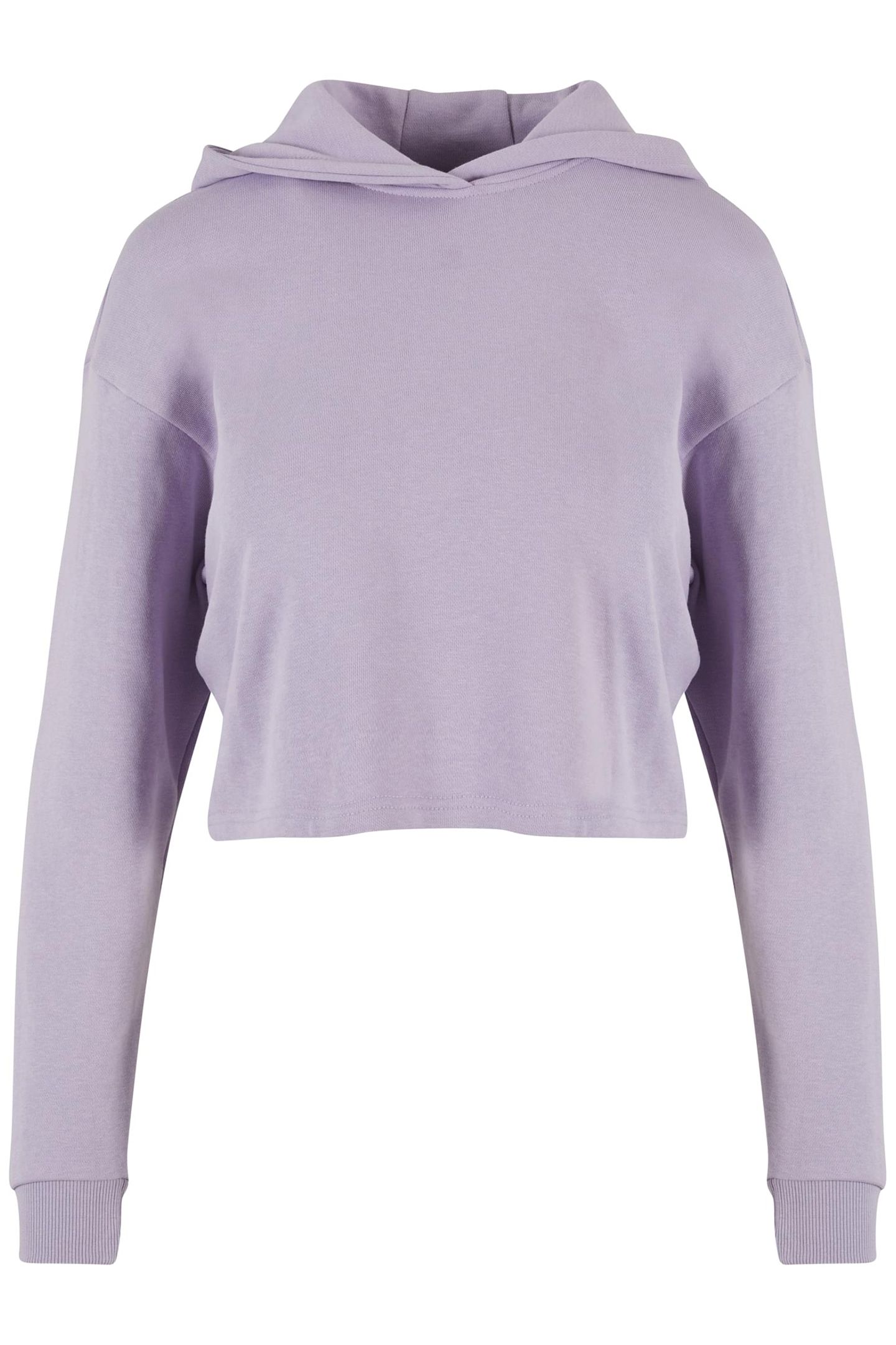 LADIES OVERSIZED CROPPED LIGHT TERRY HOODIE DUSTYLILAC 1
