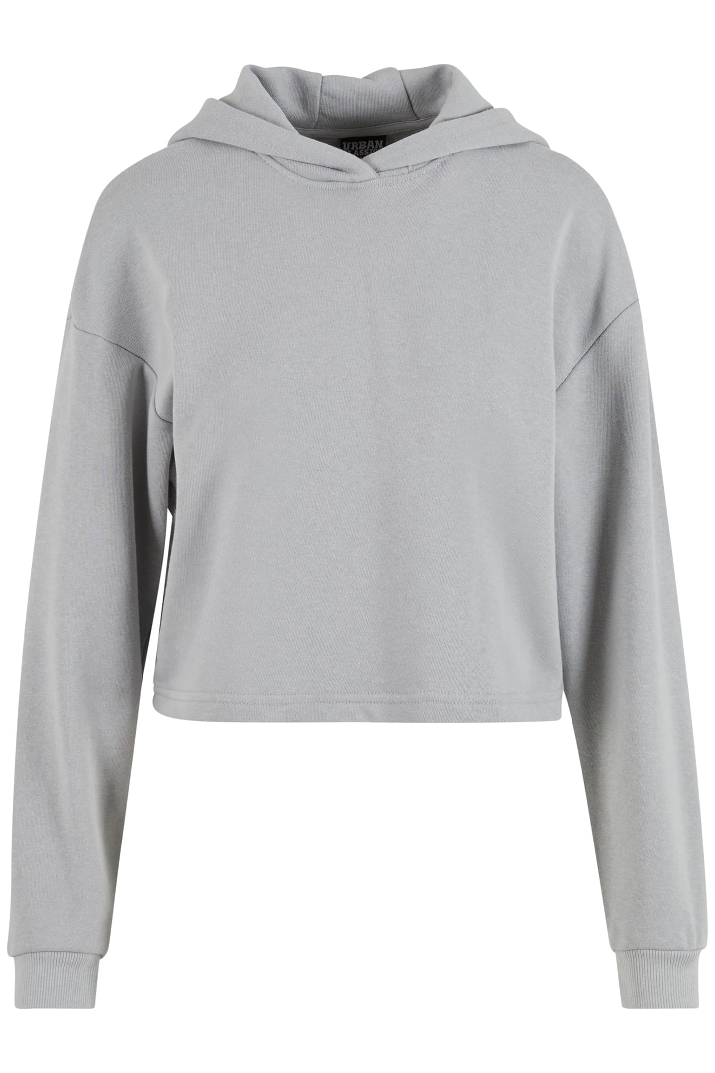 LADIES OVERSIZED CROPPED LIGHT TERRY HOODIE LIGHTASPHALT 1