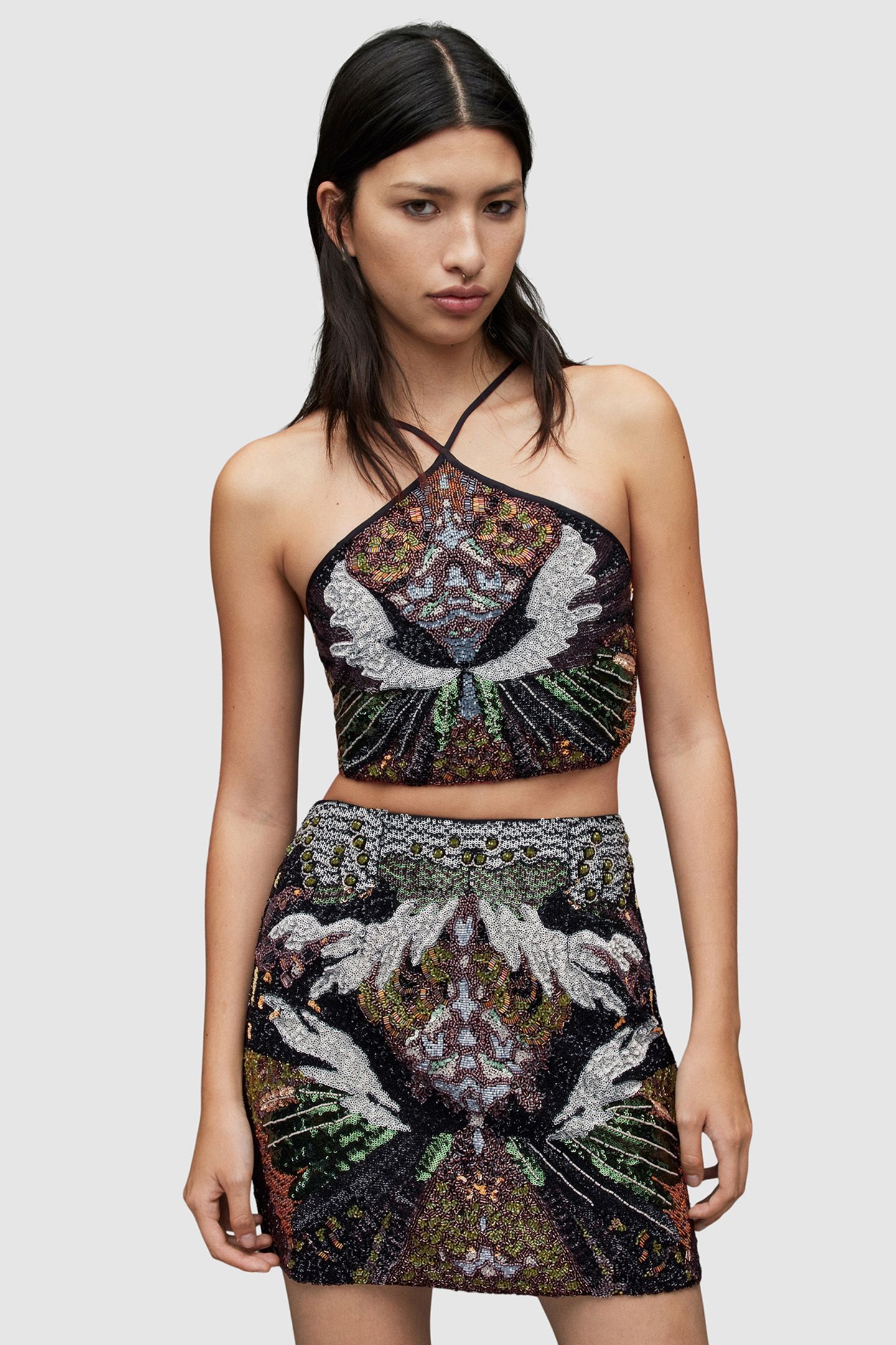 JAMILIA GENE EMB TOP JEWEL GREEN 1