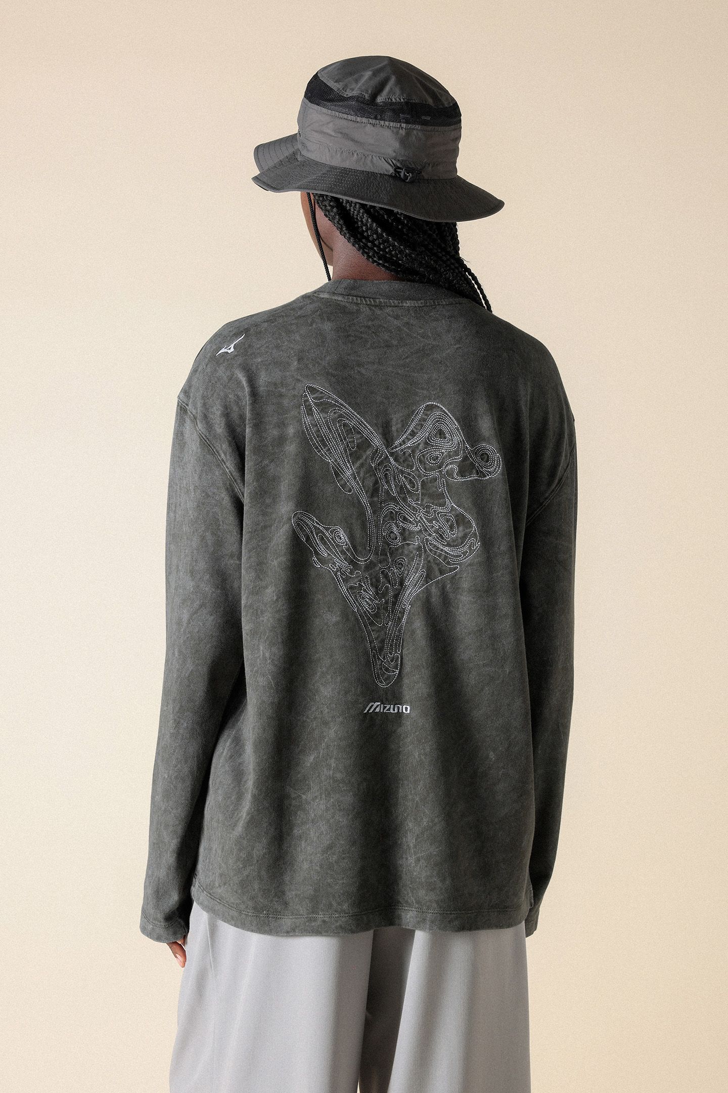 UNISEX SL FLORATECH LONG SLEEVE TEE PEATCHARCOAL 2