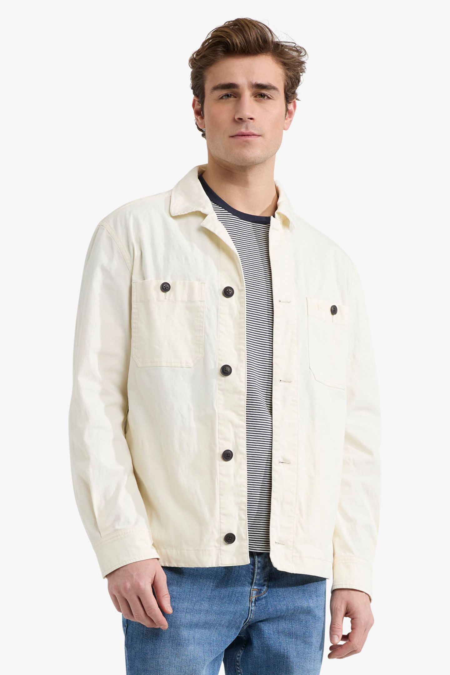 COTTON SHIRT JACKET OFF WHITE 1