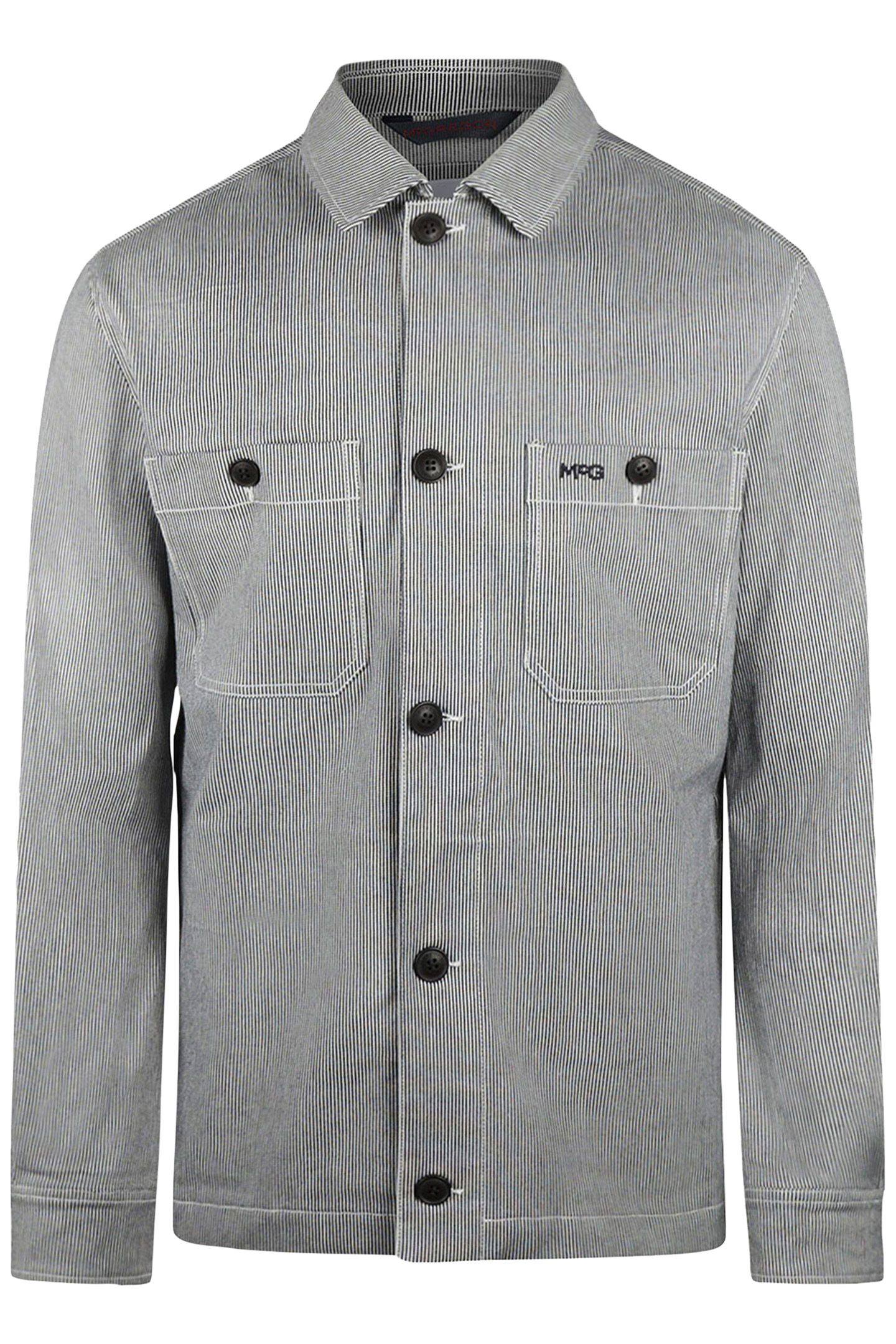 COTTON STRIPED SHIRT JACKET NAVY 4