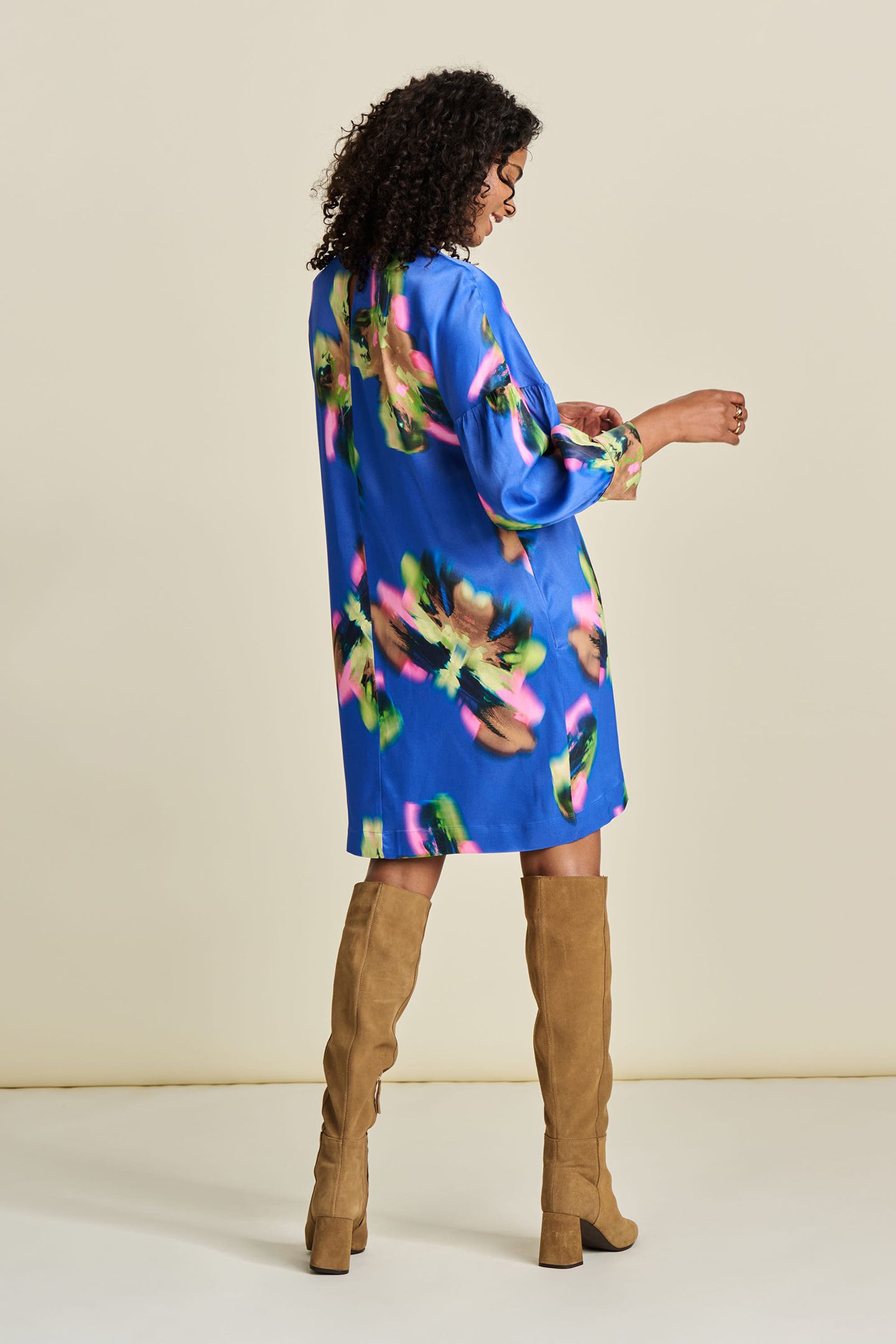 DRESS - SATIN BUTTERFLY BLUE 2