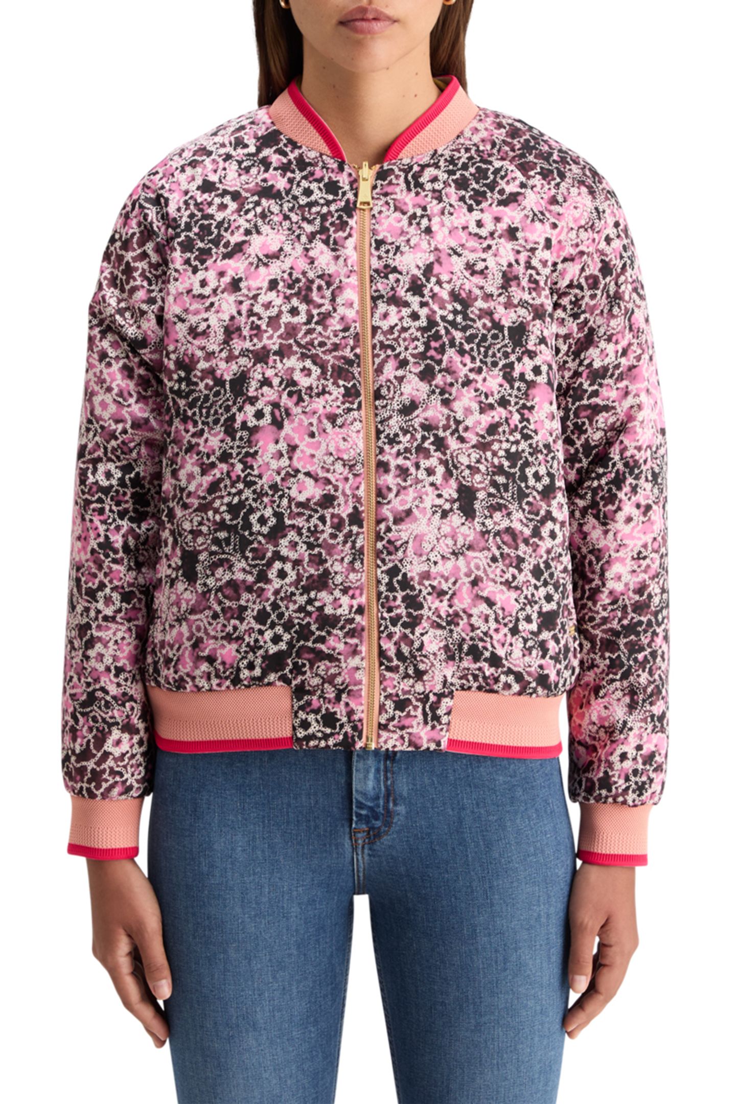 REVERSIBLE BOMBER SHIBORI FLORAL PINK 1