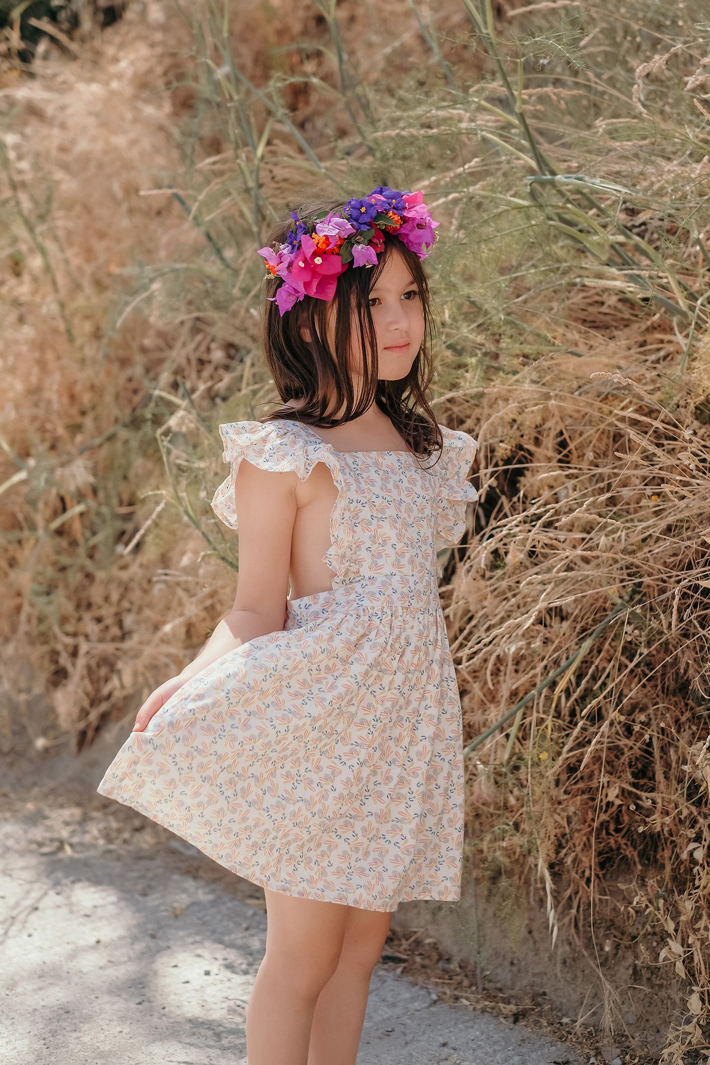 DRESS AMBIKA CREAM PETALS 3