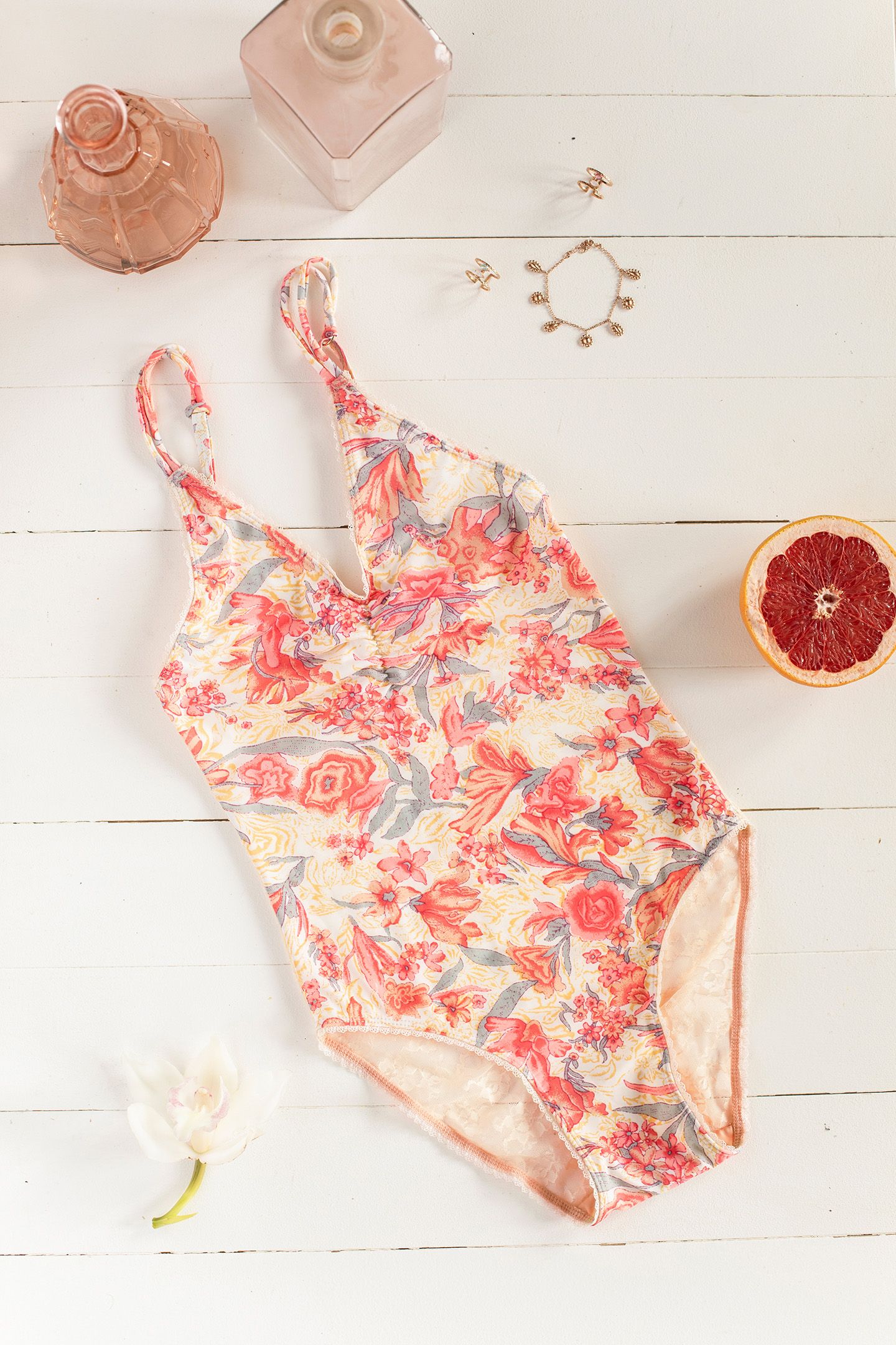 BODYSUIT DITYA PINK FLOWERS 1