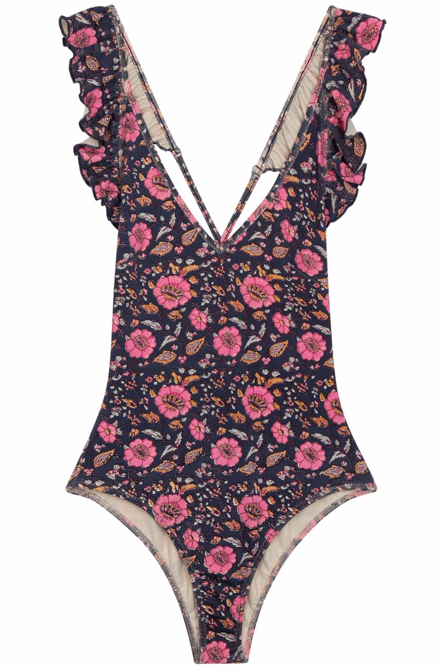 BATHING SUIT REVA BLACK FLOWERS 3