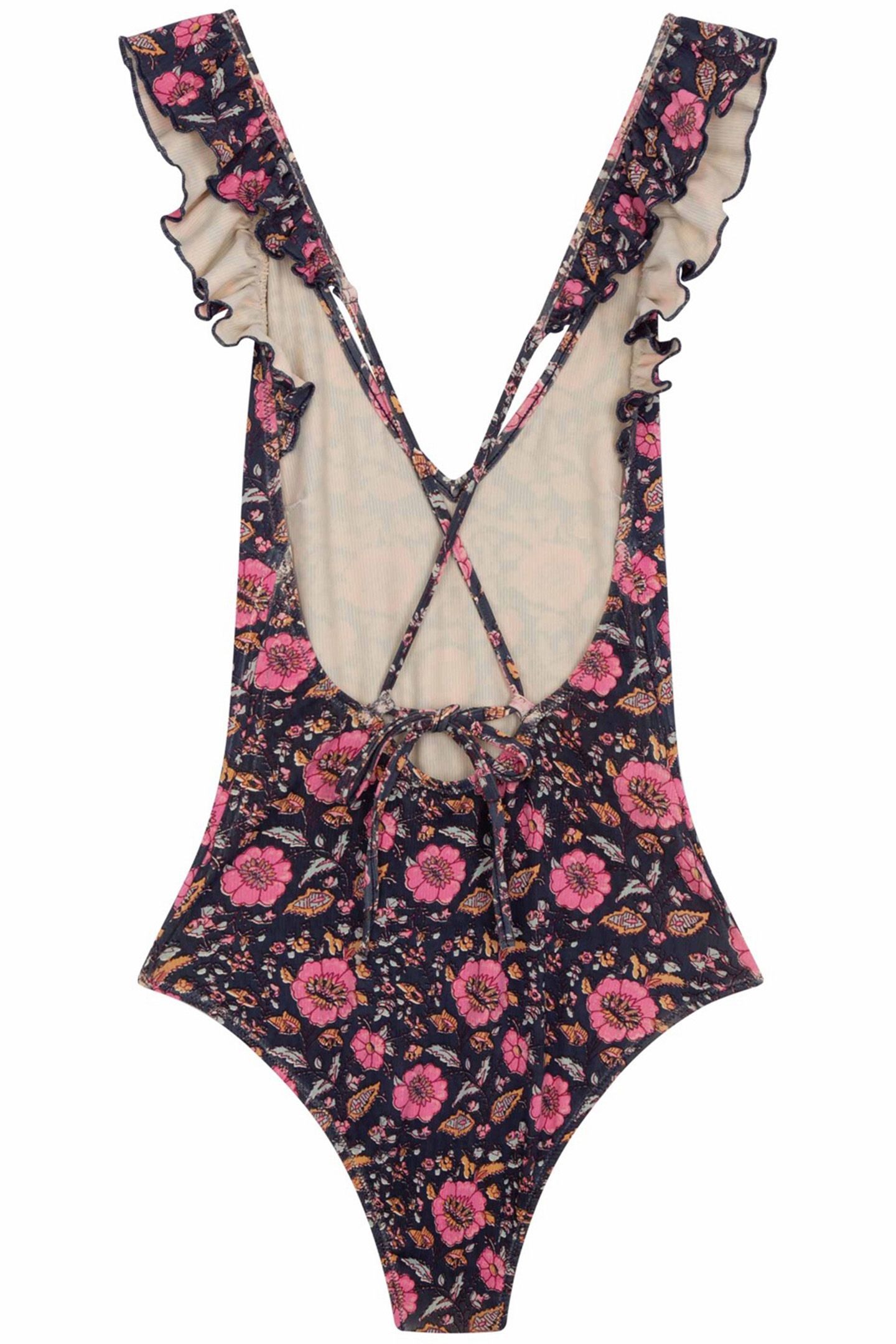 BATHING SUIT REVA BLACK FLOWERS 4