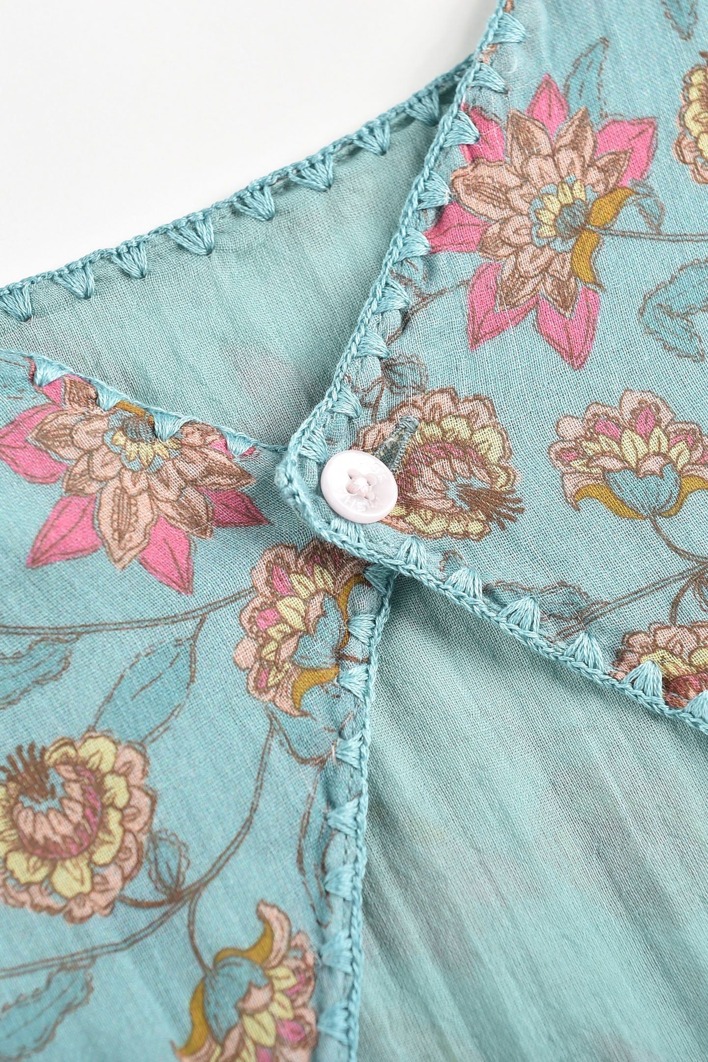 DRESS TAPALPA TURQUOISE FLOWERS 8