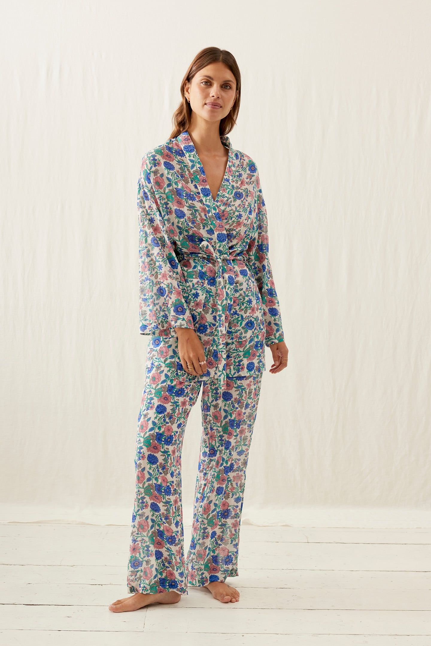 KIMONO YOKA BLUE SUMMER MEADOW 1