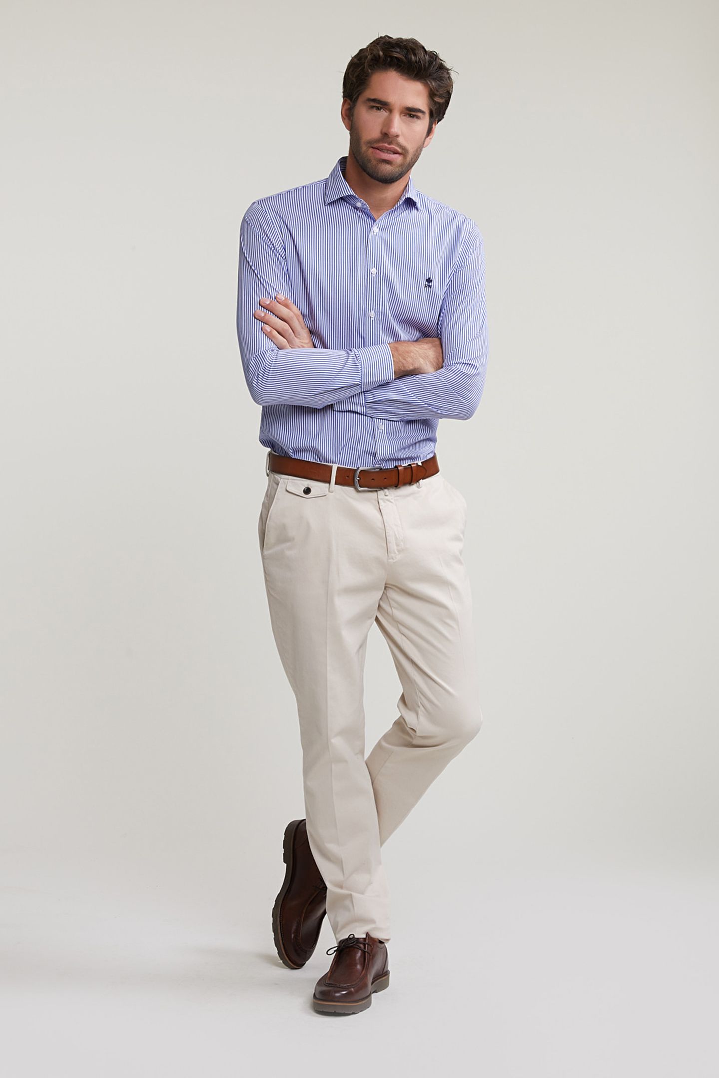 SLIM FIT STRIPED SHIRT BLUE/WHITE 3