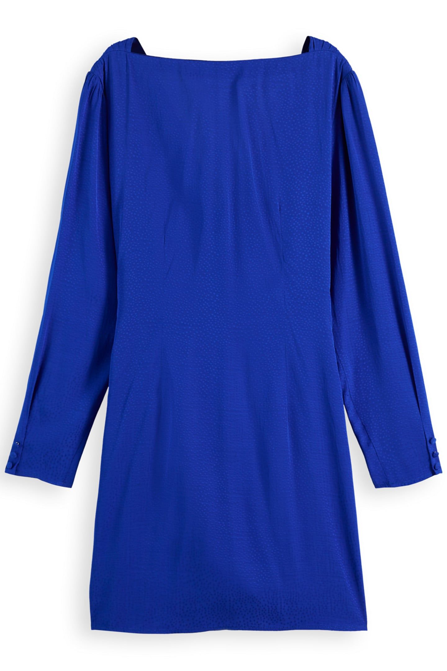 MINI VISCOSE JACQUARD WRAP DRESS ELECTRIC BLUE 2